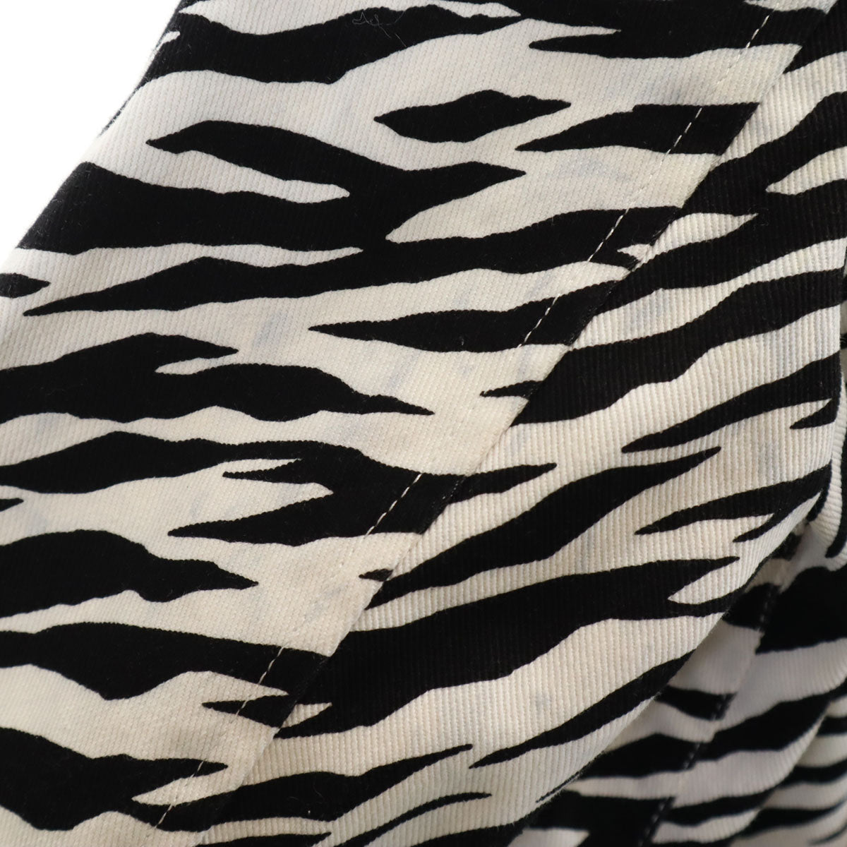 LIMI feu リミフゥ 日本製 ゼブラ柄 5分袖 ピーコート S ホワイト レディース