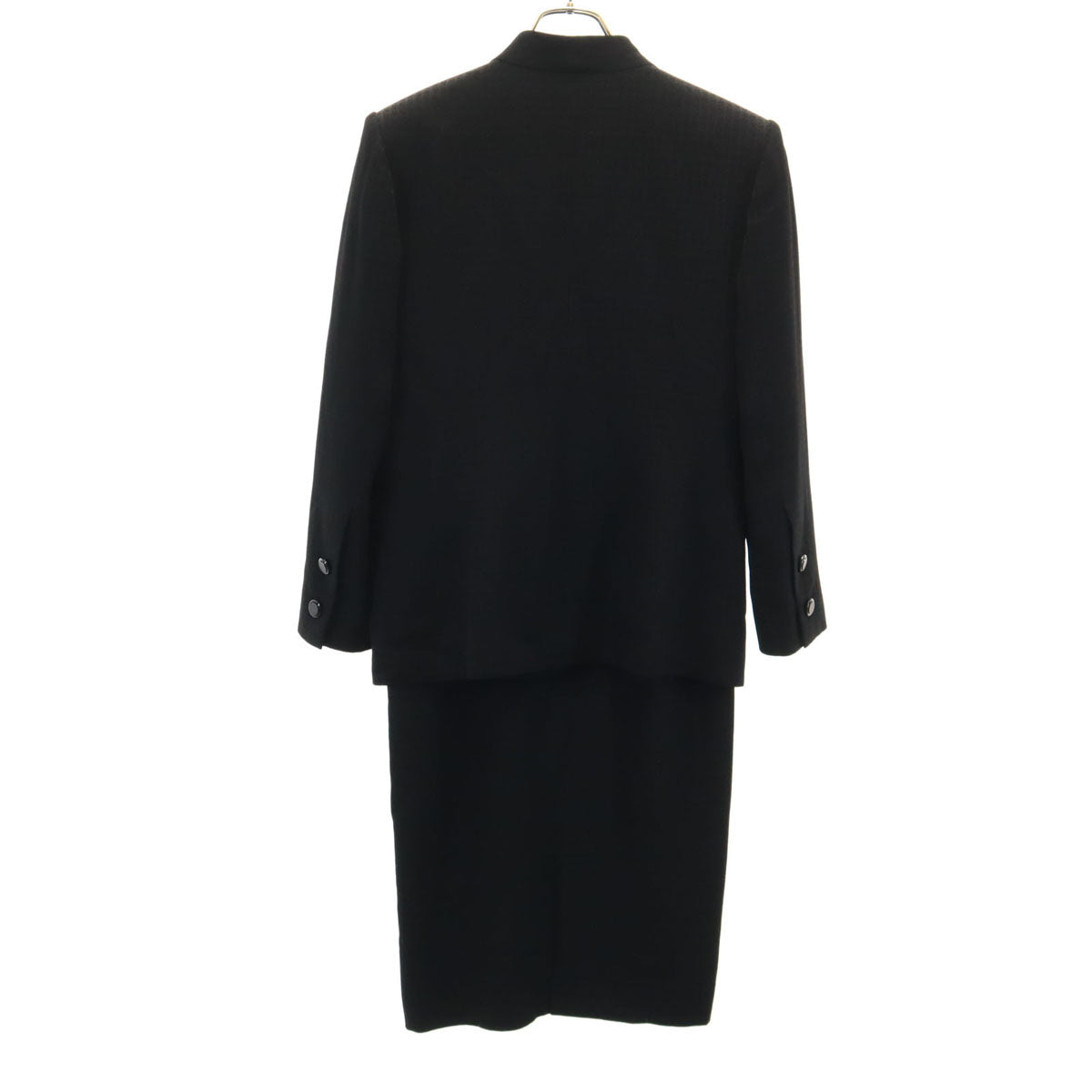 GIVENCHY ジバンシィ 90s 日本製 オールド 柄入り 7分袖 フォーマル ワンピース 10 ブラック アンサンブル レディース