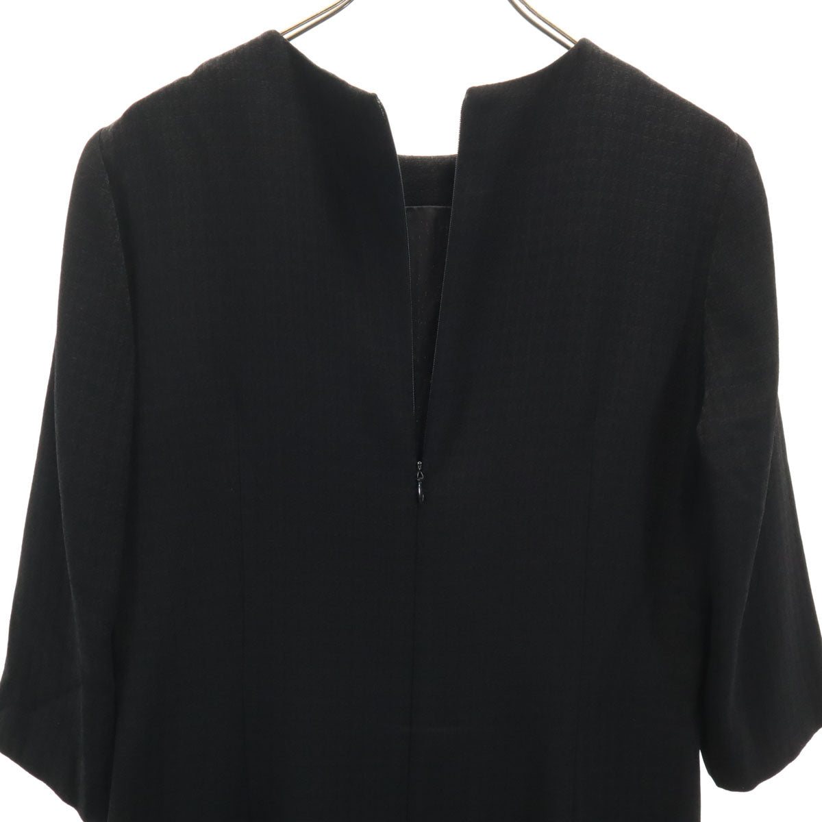 GIVENCHY ジバンシィ 90s 日本製 オールド 柄入り 7分袖 フォーマル ワンピース 10 ブラック アンサンブル レディース