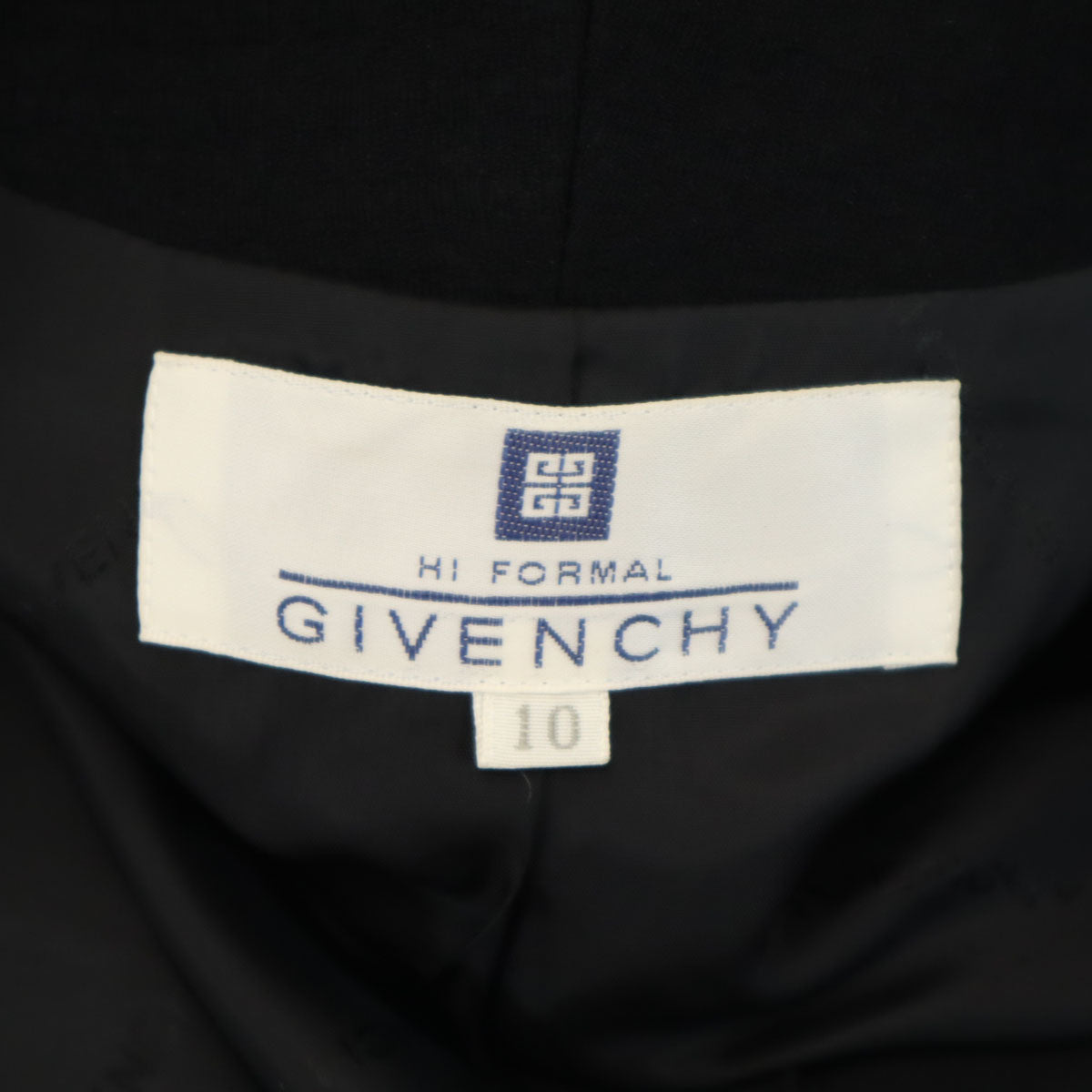 GIVENCHY ジバンシィ 90s 日本製 オールド 柄入り 7分袖 フォーマル ワンピース 10 ブラック アンサンブル レディース