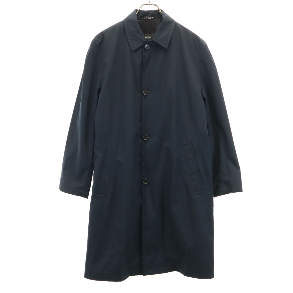 BOSS HUGO BOSS ボスヒューゴボス ポーランド製 ステンカラーコート 46 チャコール ライナー付き メンズ