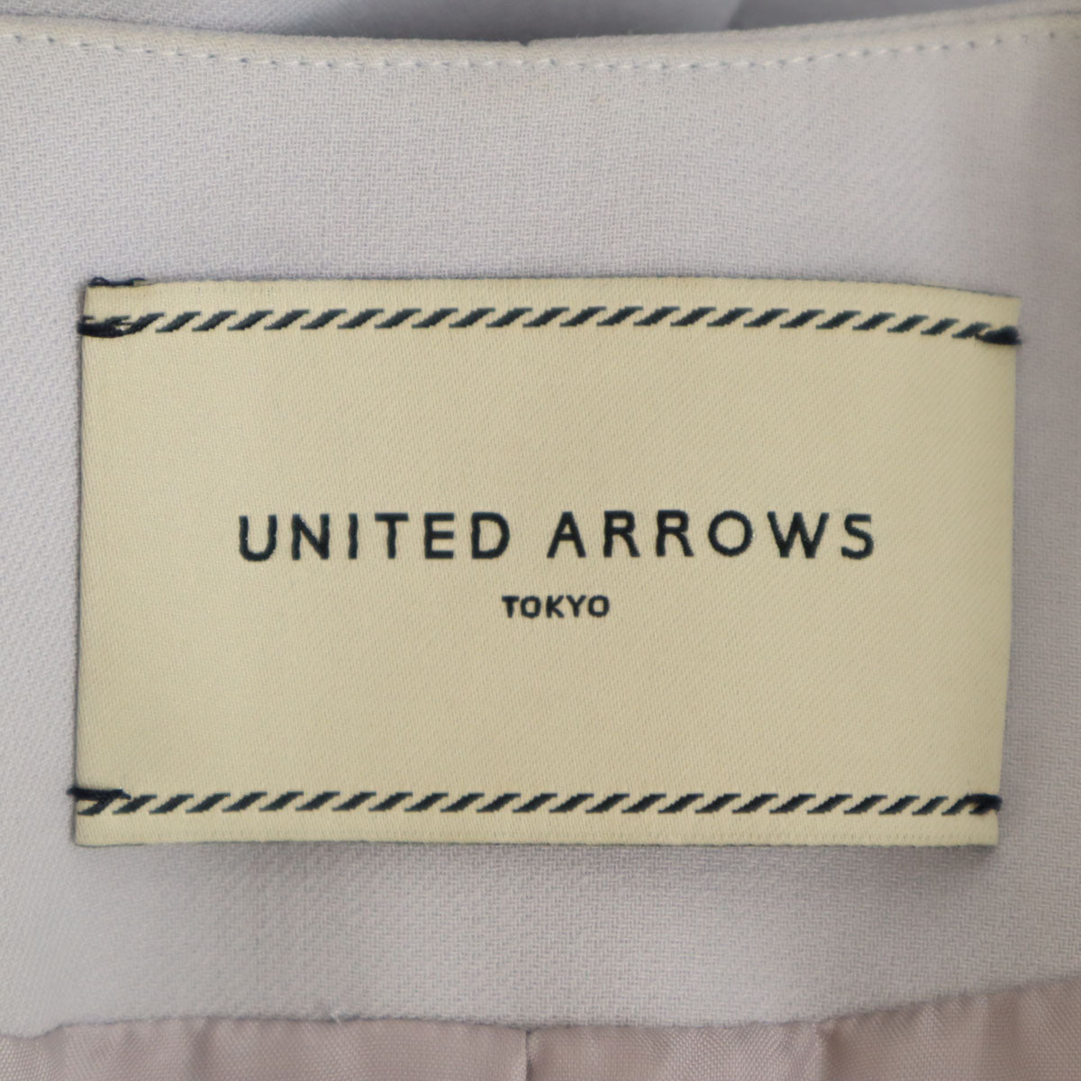 UNITED ARROWS TOKYO ユナイテッドアローズトウキョウ 日本製 ウールブレンド ノーカラーコート 36 グレー 収納カバー付き レディース