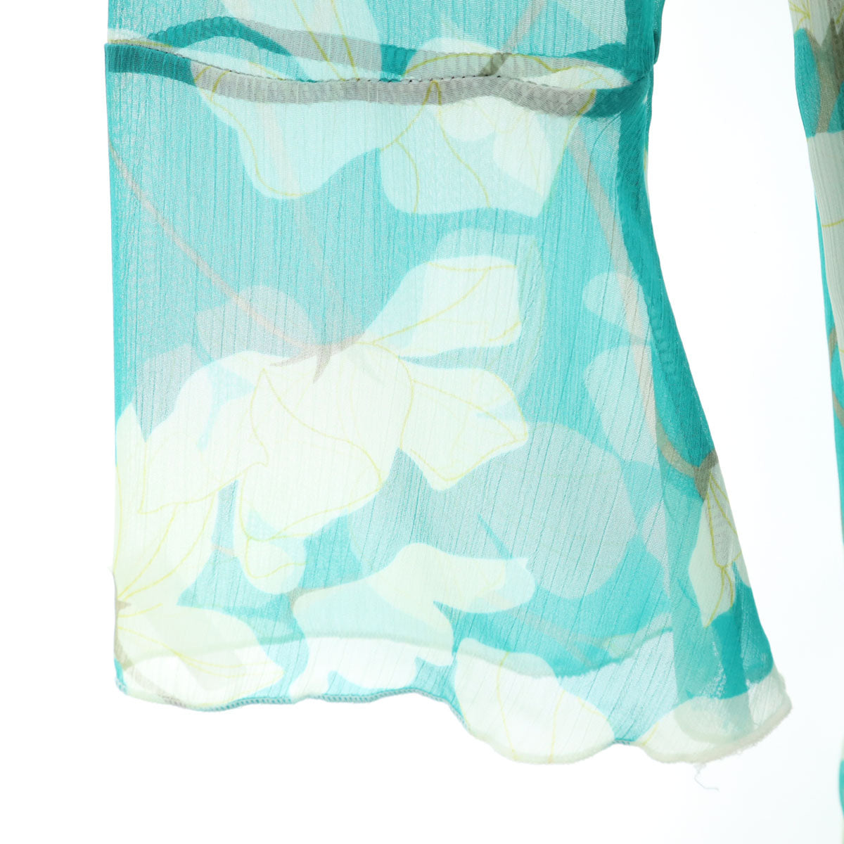 ICHIOKU イチオク 総柄 長袖 シフォン チュニック グリーン系 レディース