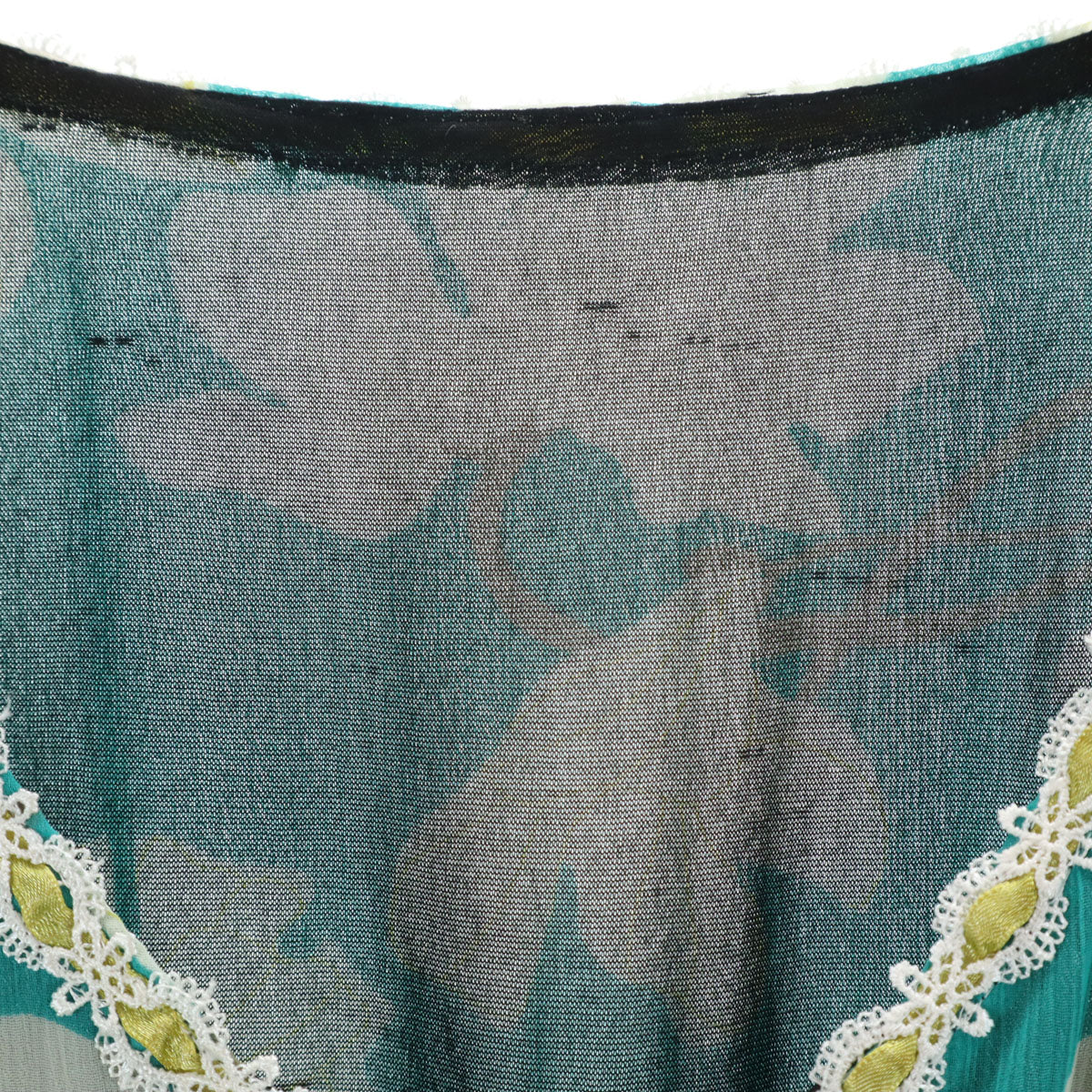 ICHIOKU イチオク 総柄 長袖 シフォン チュニック グリーン系 レディース