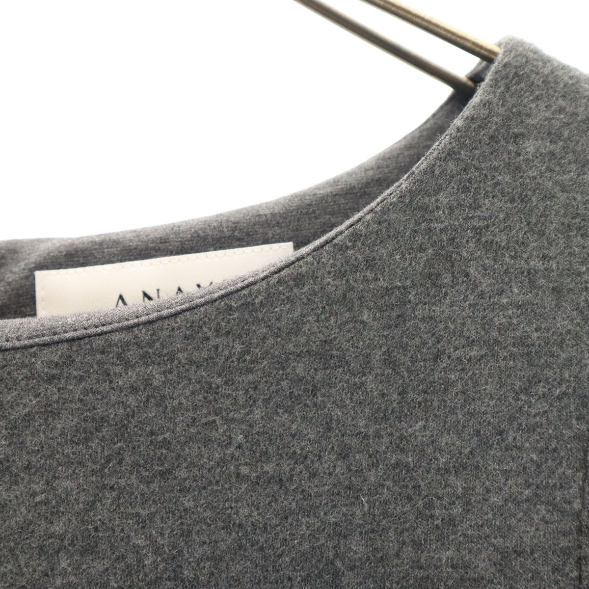 ANAYI アナイ ウール100％ 日本製 5分袖 ワンピース 36 グレー レディース