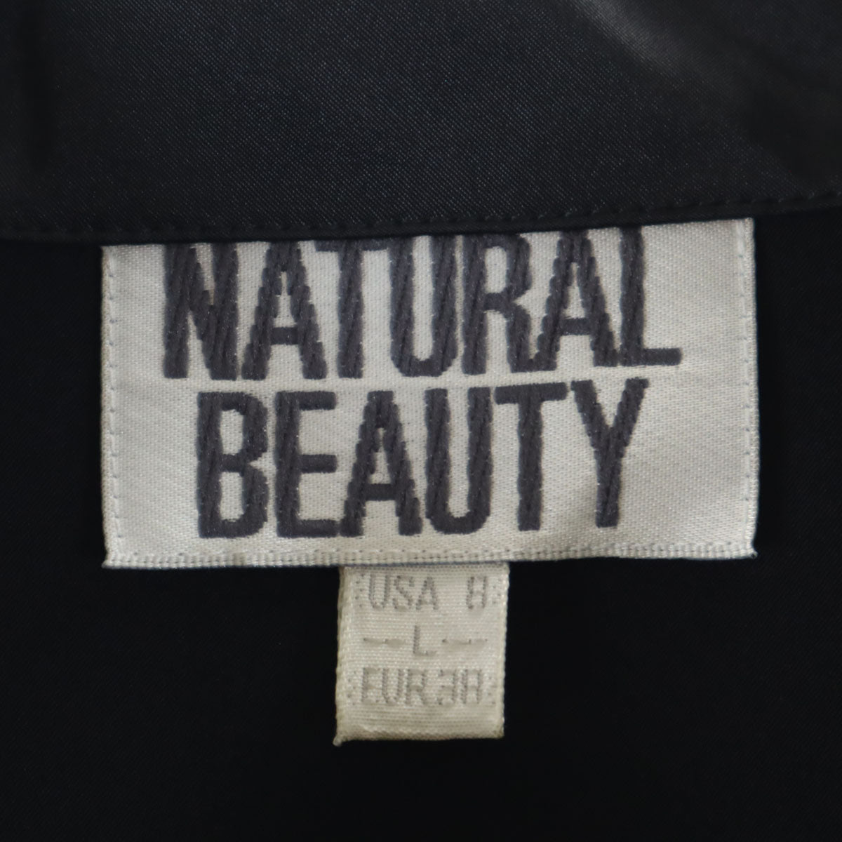 NATURAL BEAUTY ナチュラルビューティー 日本製 7分袖 ワンピース L ブラック レディース