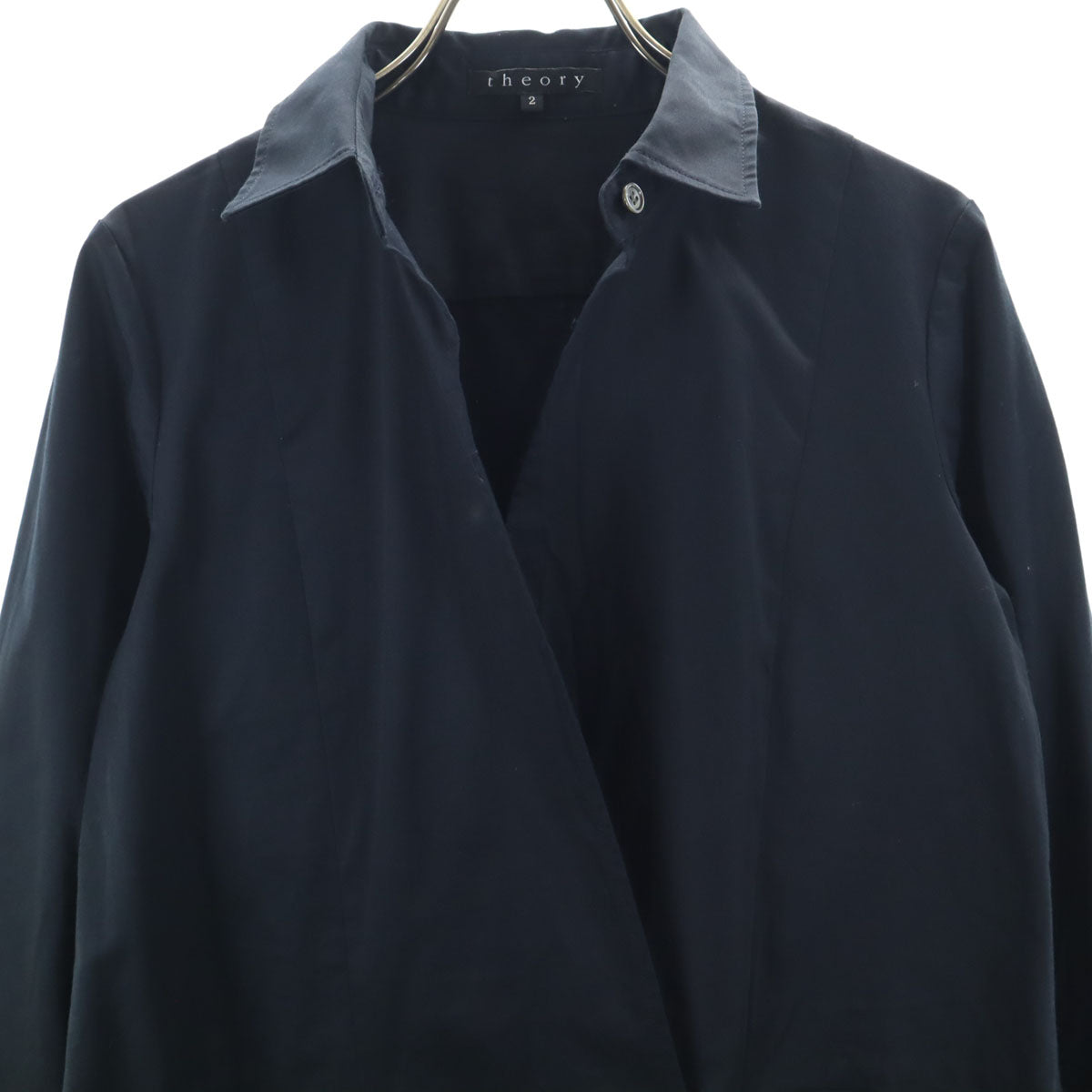 theory セオリー 日本製 長袖 ワンピース 2 チャコールブラック レディース