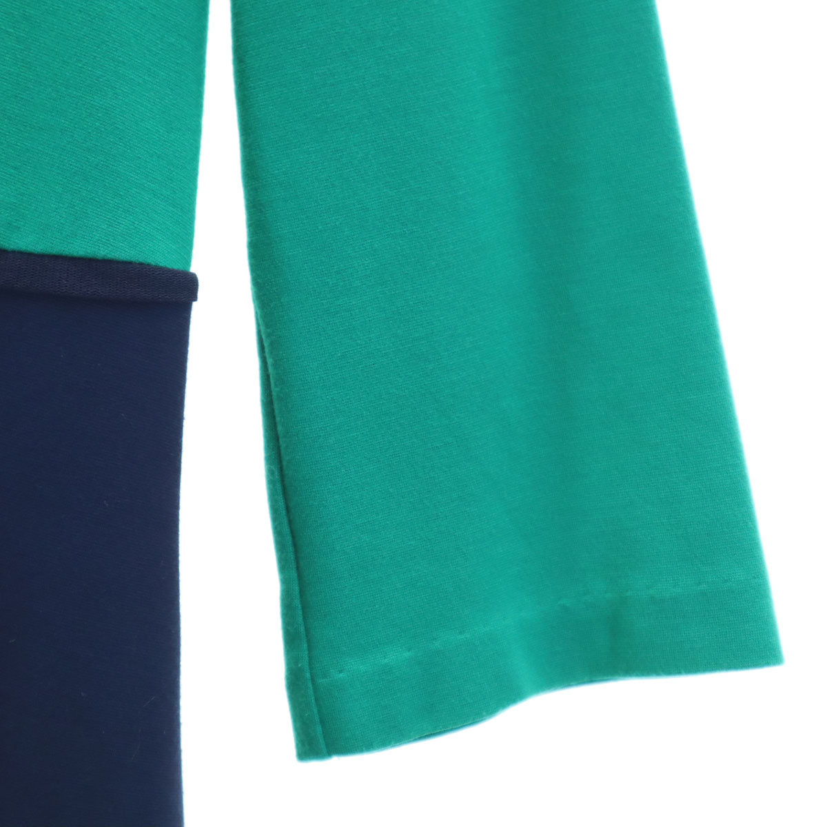 VIVIENNE TAM ヴィヴィアンタム 日本製 バイカラー 7分袖 ミニワンピース 0 グリーン×ネイビー レディース