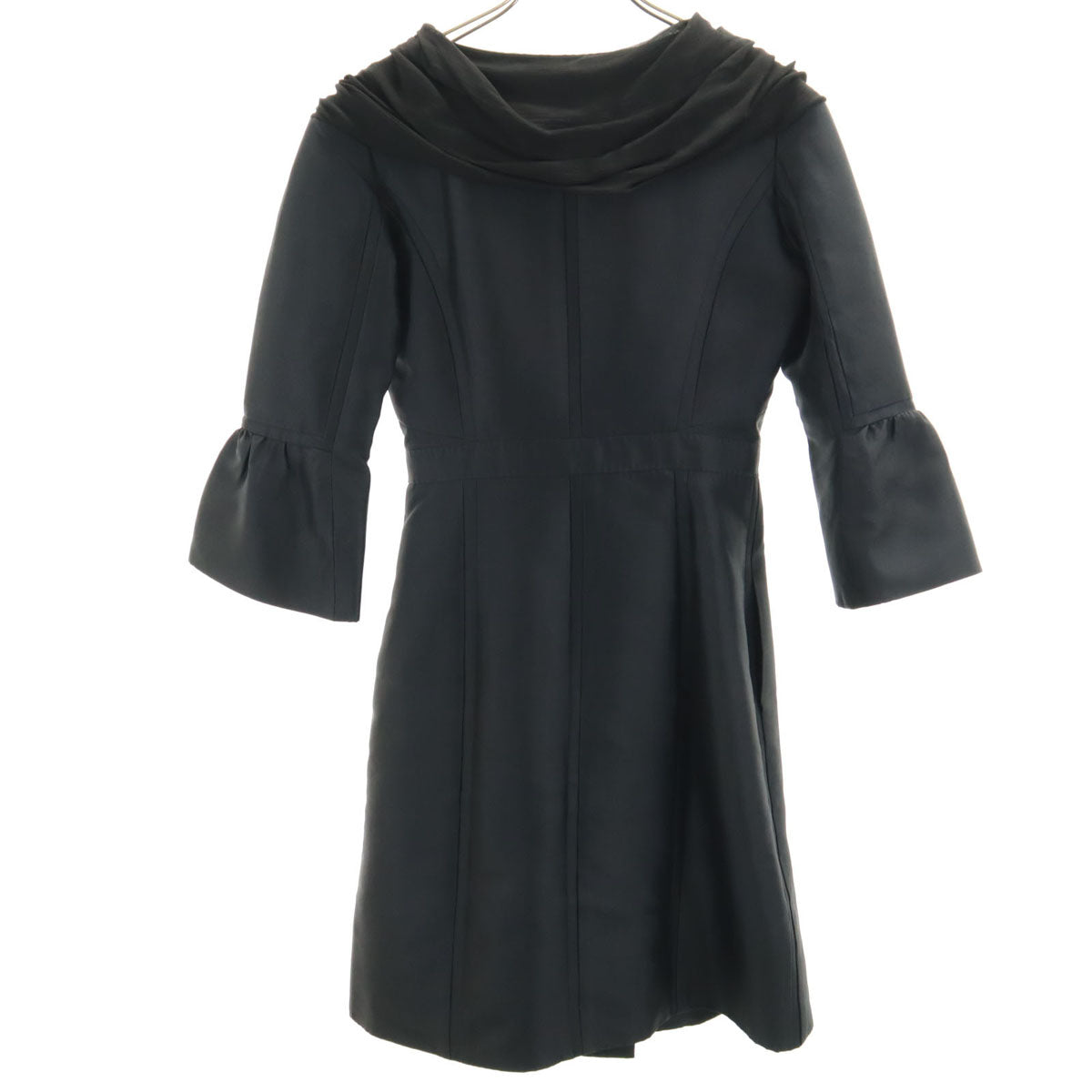 LOUIS VUITTON ルイヴィトン フランス製 シルク 7分袖 コート 36 ブラック系 レディース