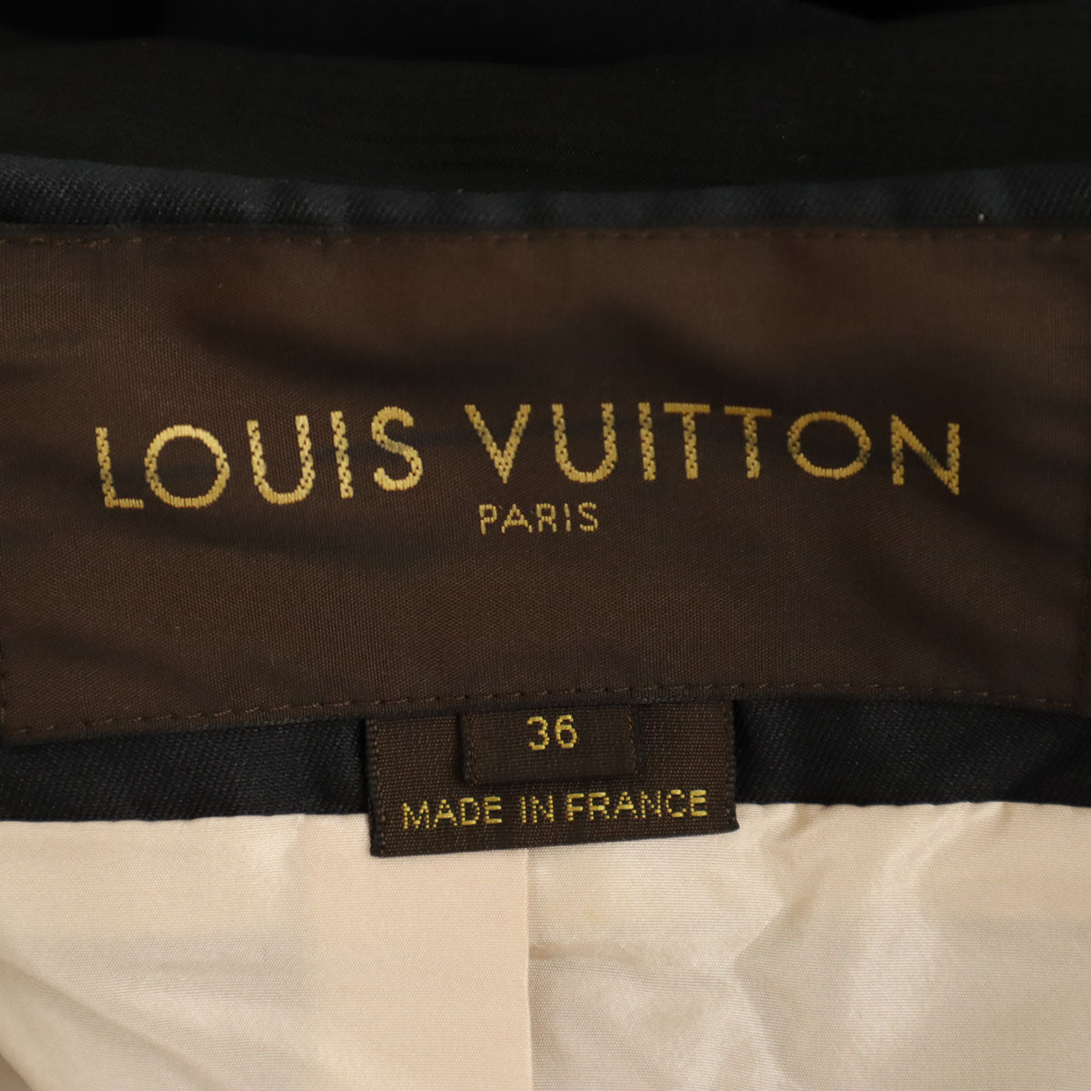 LOUIS VUITTON ルイヴィトン フランス製 シルク 7分袖 コート 36 ブラック系 レディース