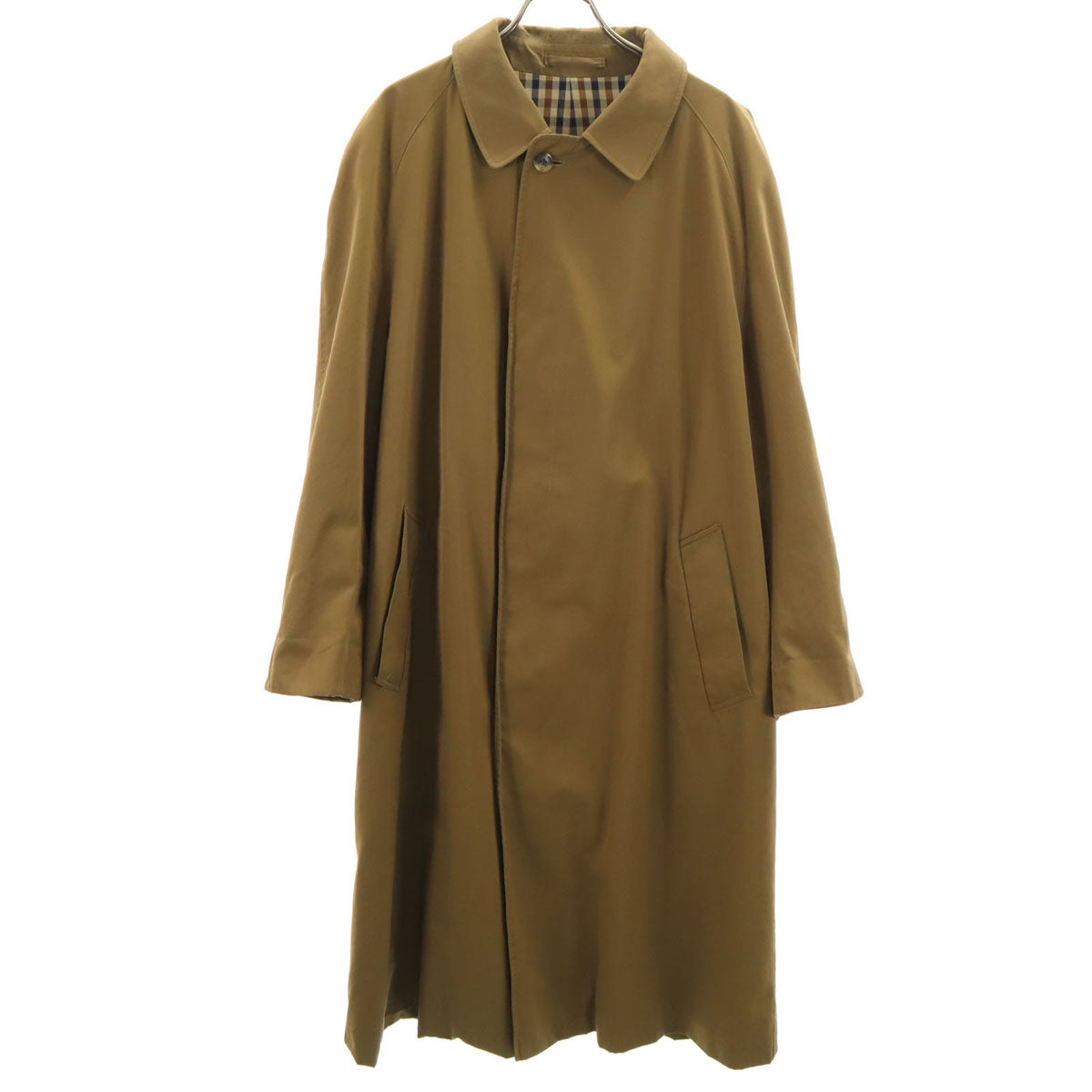 Aquascutum アクアスキュータム 60s 70s イングランド製 ヴィンテージ Aqua5 ステンカラーコート オリーブ メンズ