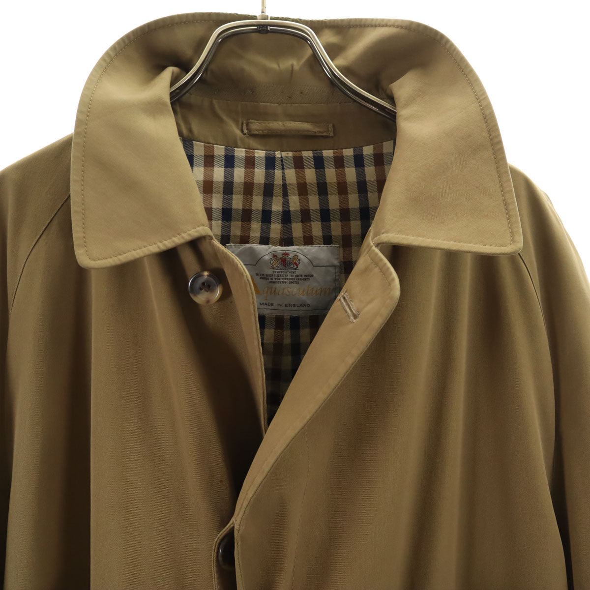 Aquascutum アクアスキュータム 60s 70s イングランド製 ヴィンテージ Aqua5 ステンカラーコート オリーブ メンズ