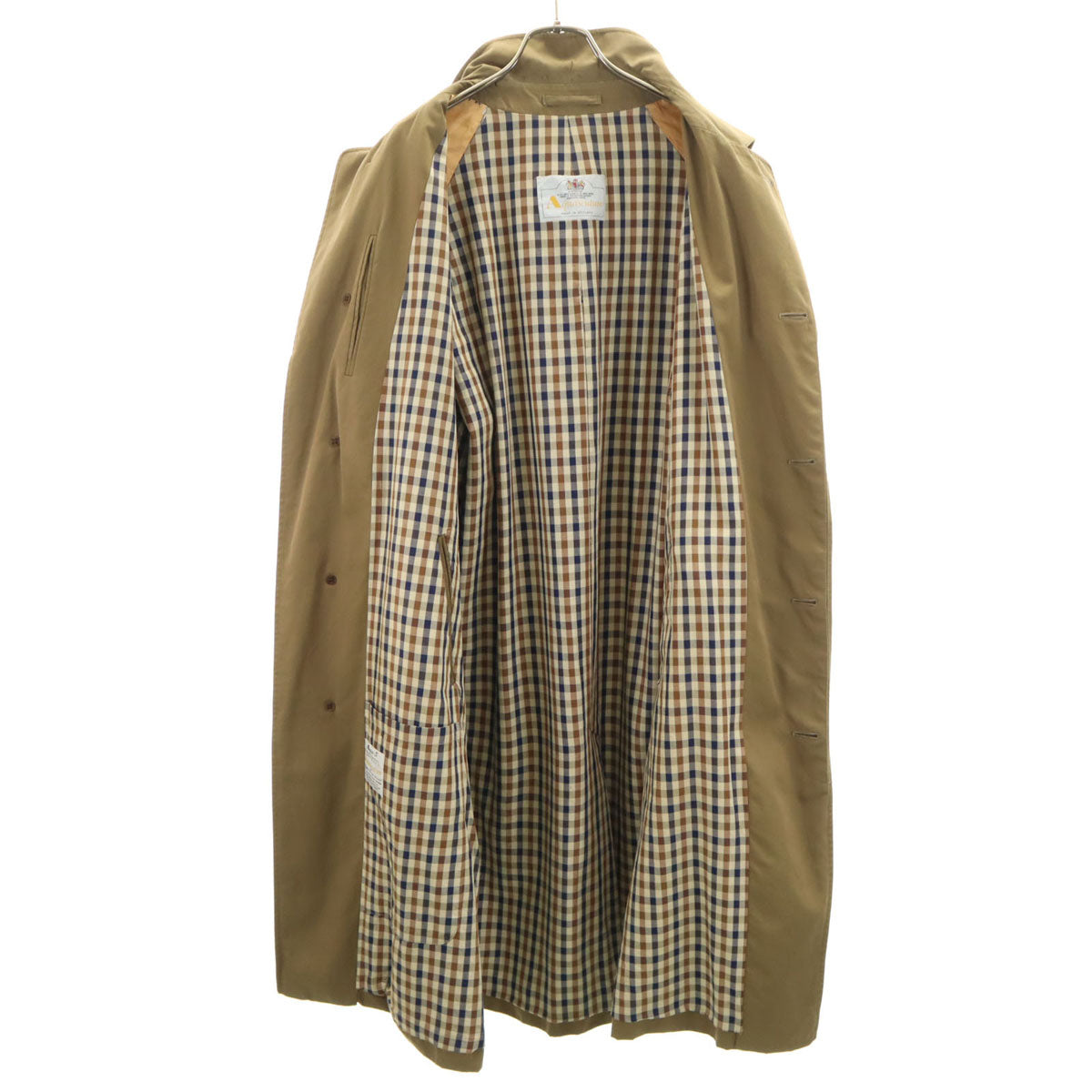 Aquascutum アクアスキュータム 60s 70s イングランド製 ヴィンテージ Aqua5 ステンカラーコート オリーブ メンズ