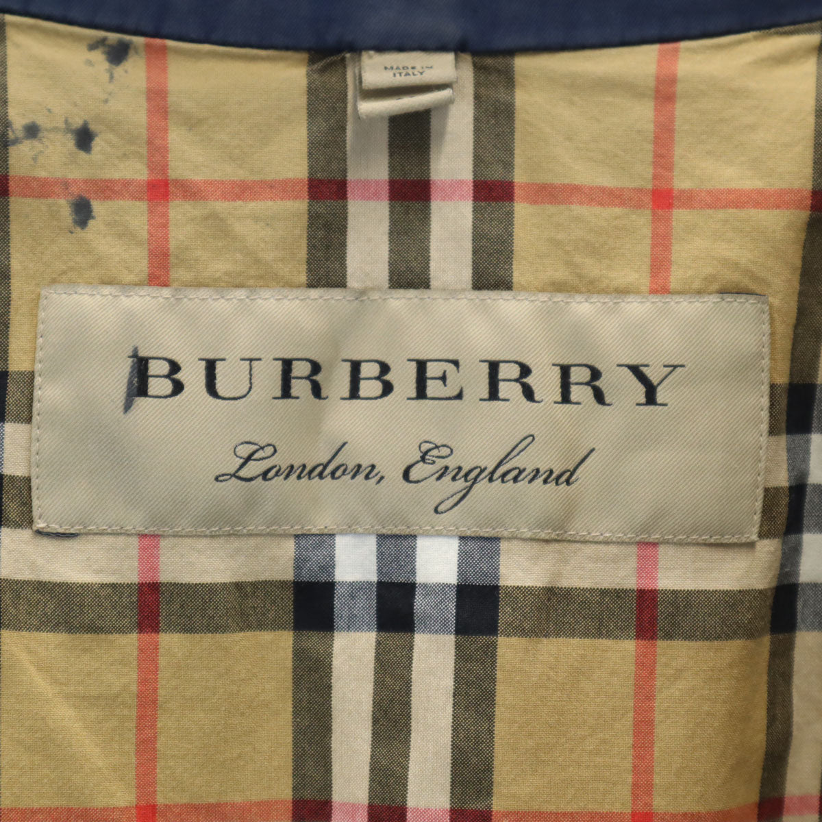 BURBERRY バーバリー イタリア製 ステンカラーコート 50 ネイビー メンズ