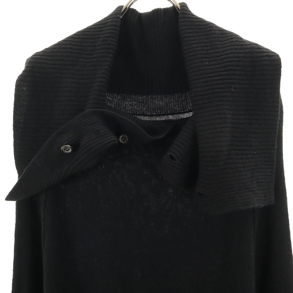 Y's ワイズ 日本製 長袖 アシンメトリー ニット 2 ブラック チュニック レディース