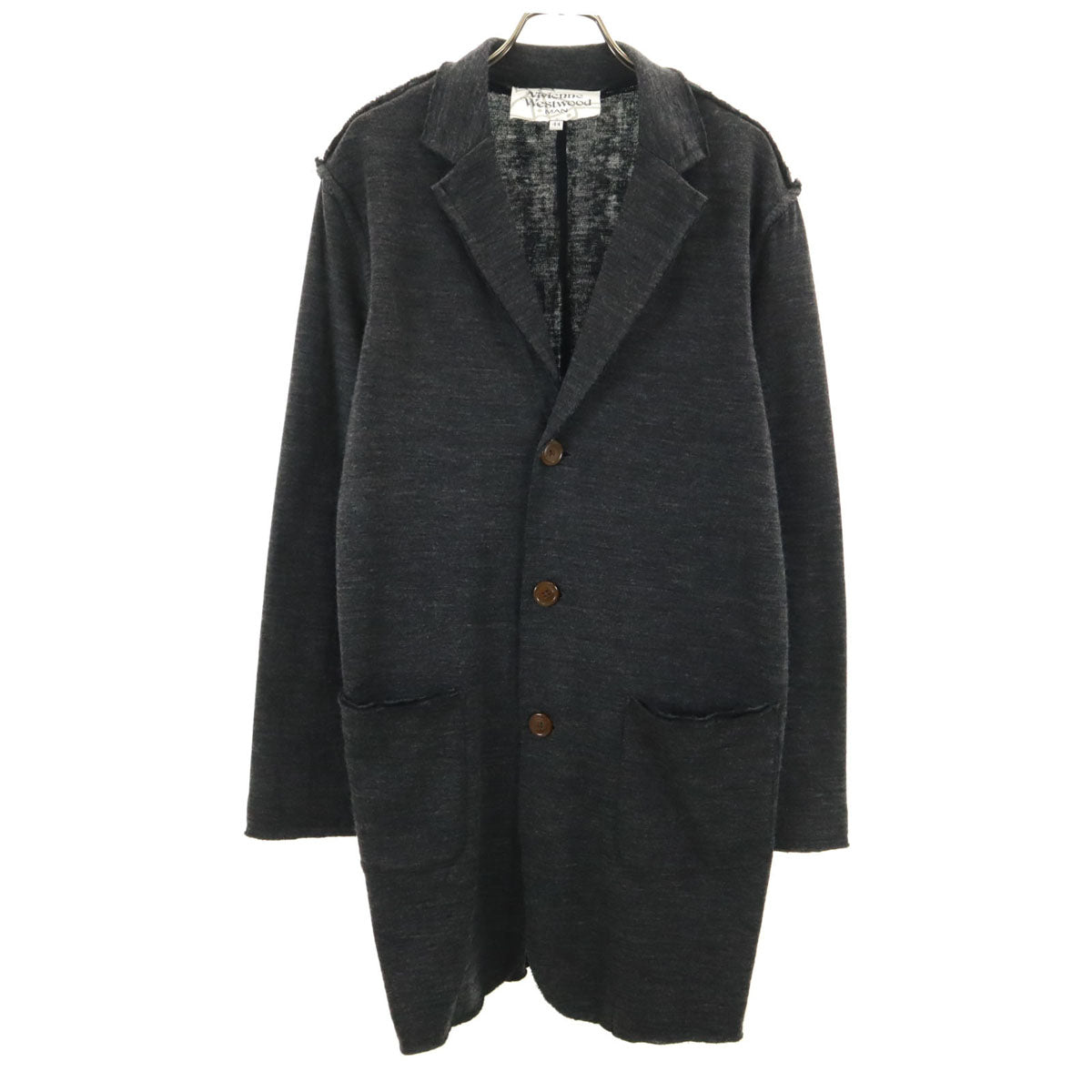 Vivienne WestwoodMAN ヴィヴィアンウエストウッドマン 日本製 カットオフ加工 テーラードジャケット 44 チャコールグレー アンコン メンズ