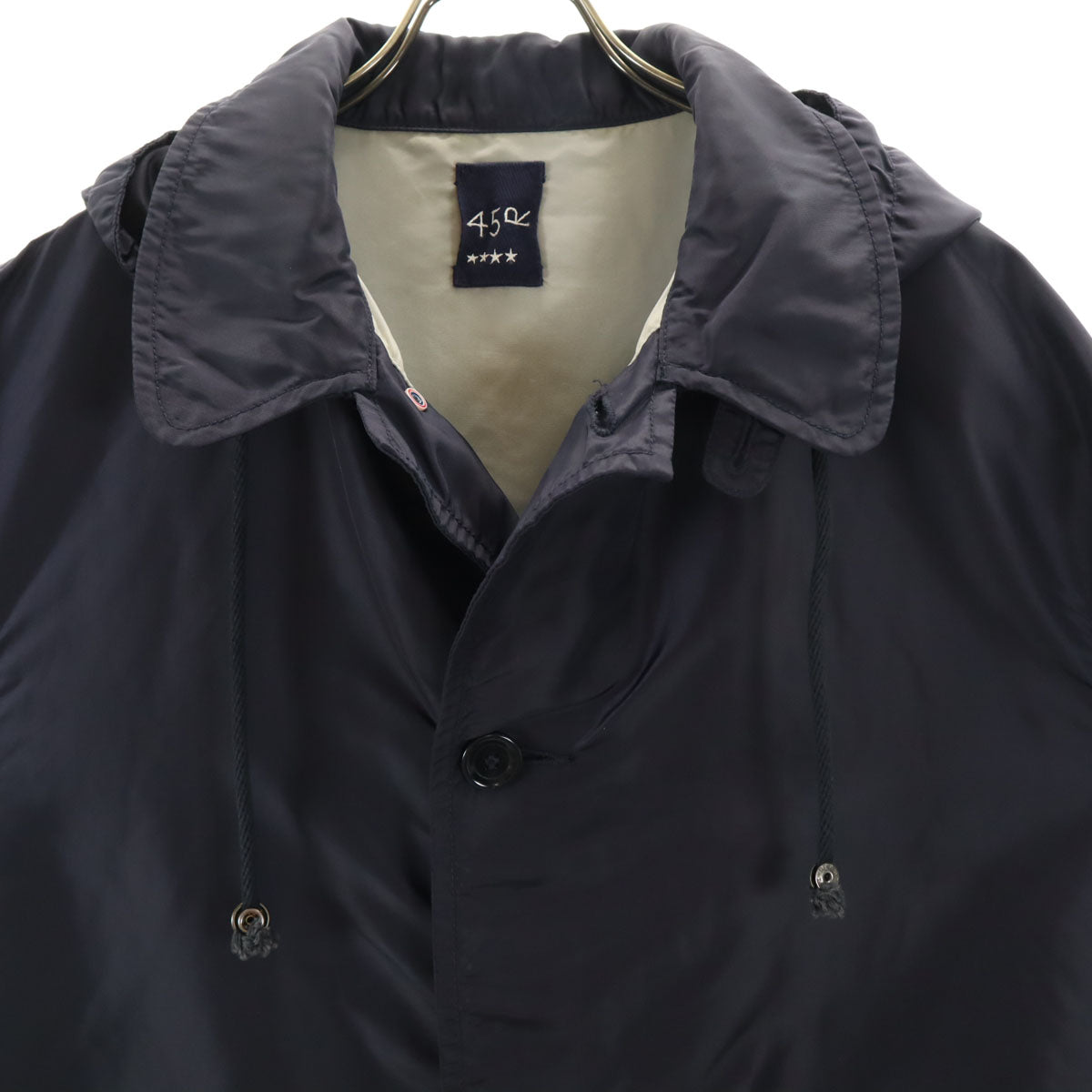 45R フォーティファイブアール 日本製 フーデッド ステンカラーコート 4 ネイビー メンズ