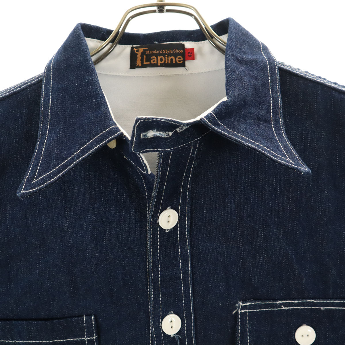 ラピーヌ 長袖 デニム シャツワンピース 42 インディゴ レディース
