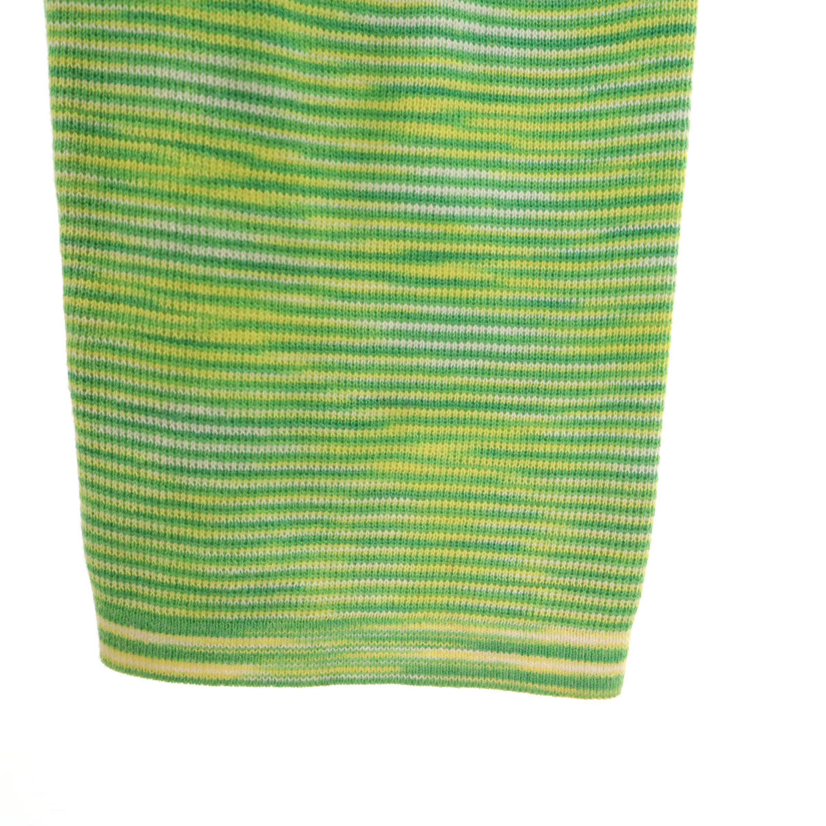 Missoni ミッソーニ イタリア製 ボーダー柄 7分袖 ニット ワンピース 48 グリーン レディース