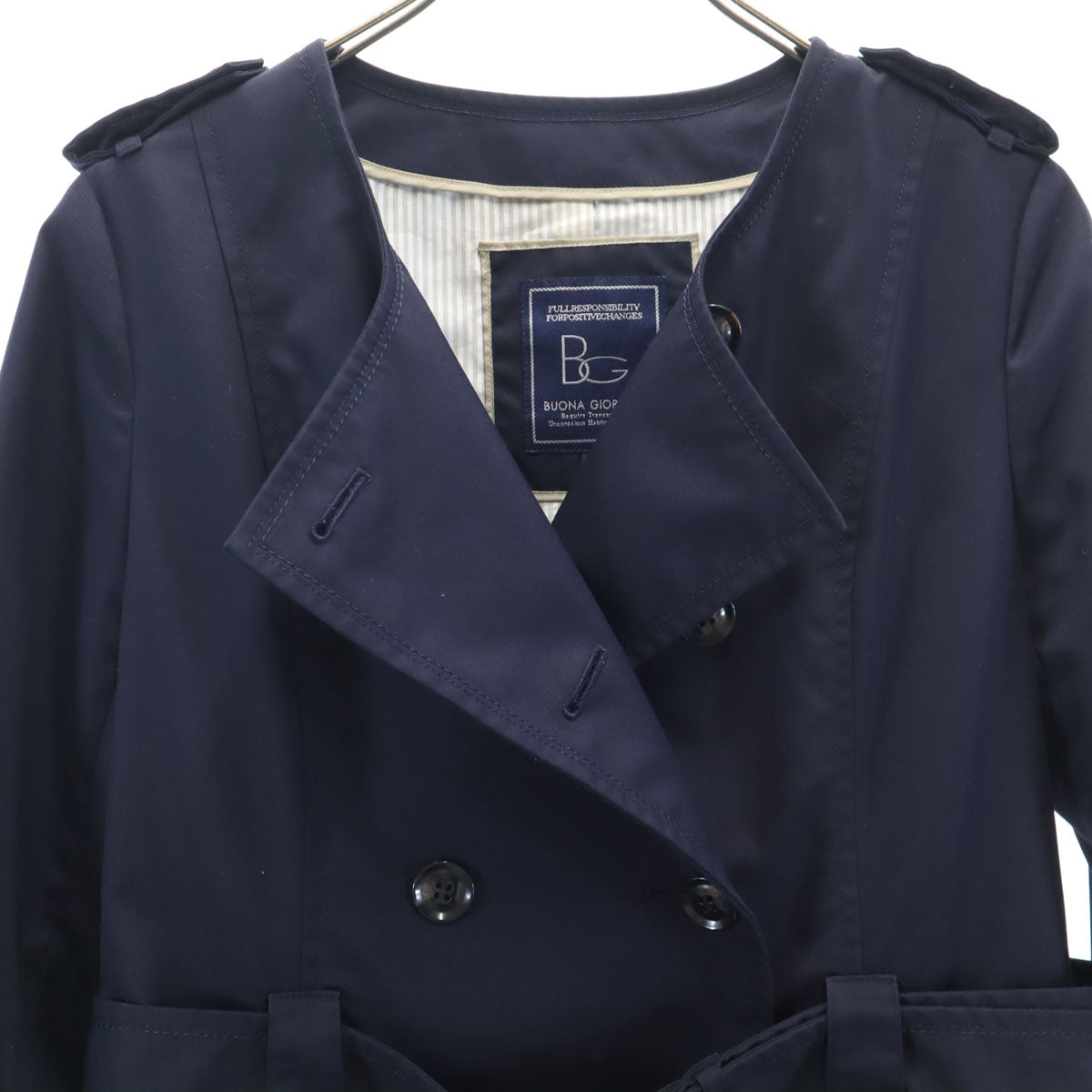 BUONA GIORNATA ボナジョルナータ トレンチコート M ネイビー レディース