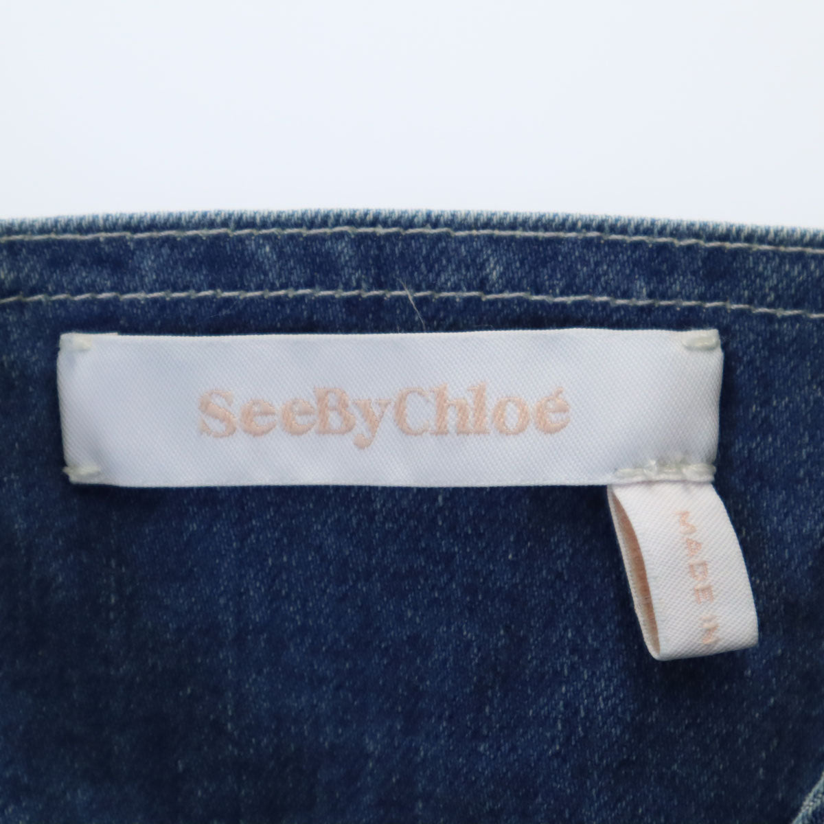 SEE BY CHLOE シーバイクロエ イタリア製 ノースリーブ デニム ワンピース 38 ブルー レディース
