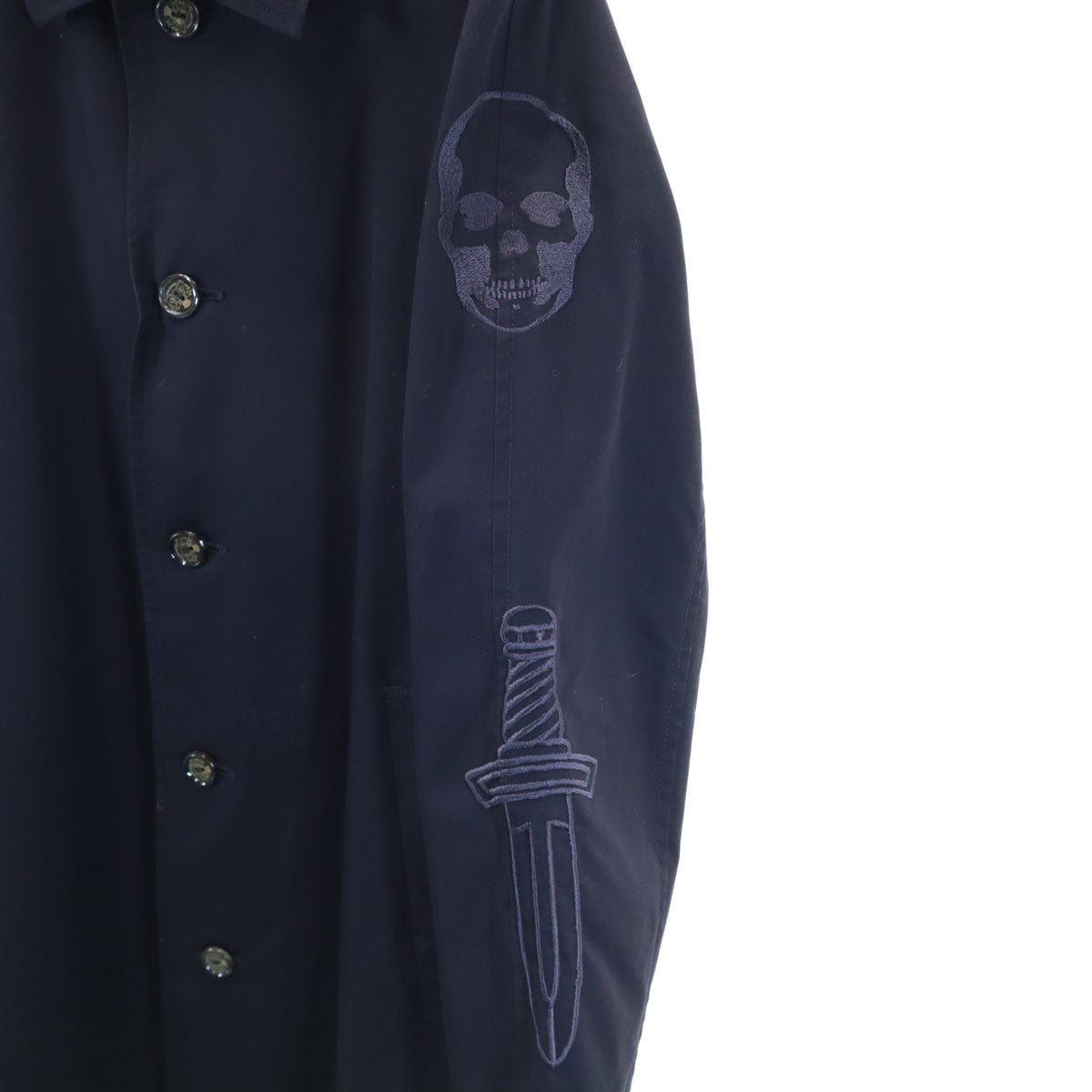 Lucien Pellat-Finet ルシアンペラフィネ 日本製 ステンカラーコート M ネイビー メンズ