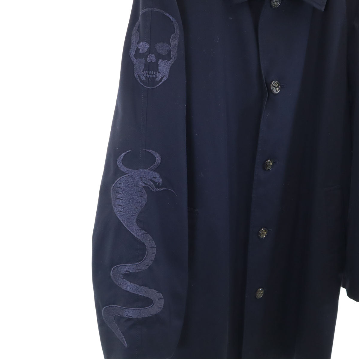 Lucien Pellat-Finet ルシアンペラフィネ 日本製 ステンカラーコート M ネイビー メンズ