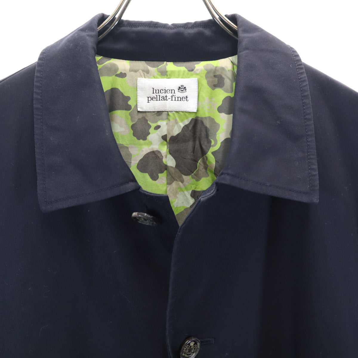 Lucien Pellat-Finet ルシアンペラフィネ 日本製 ステンカラーコート M ネイビー メンズ