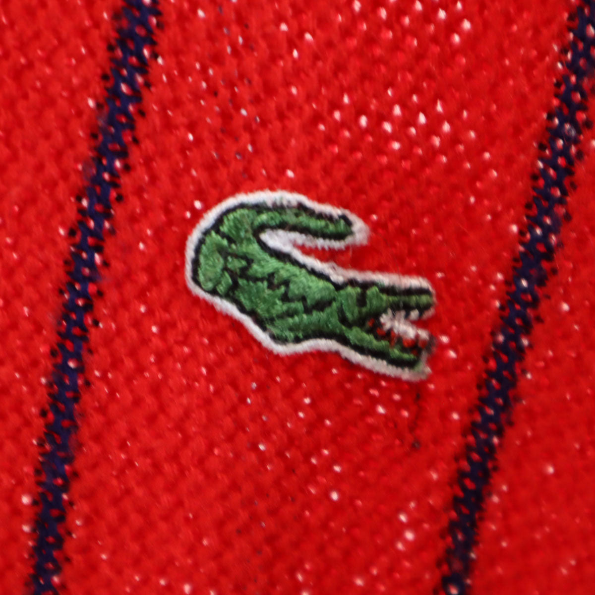 CHEMISE LACOSTE シュミーズラコステ 70s ヴィンテージ フランス製 フレンチラコステ ストライプ柄 長袖 Vネック セーター レッド メンズ