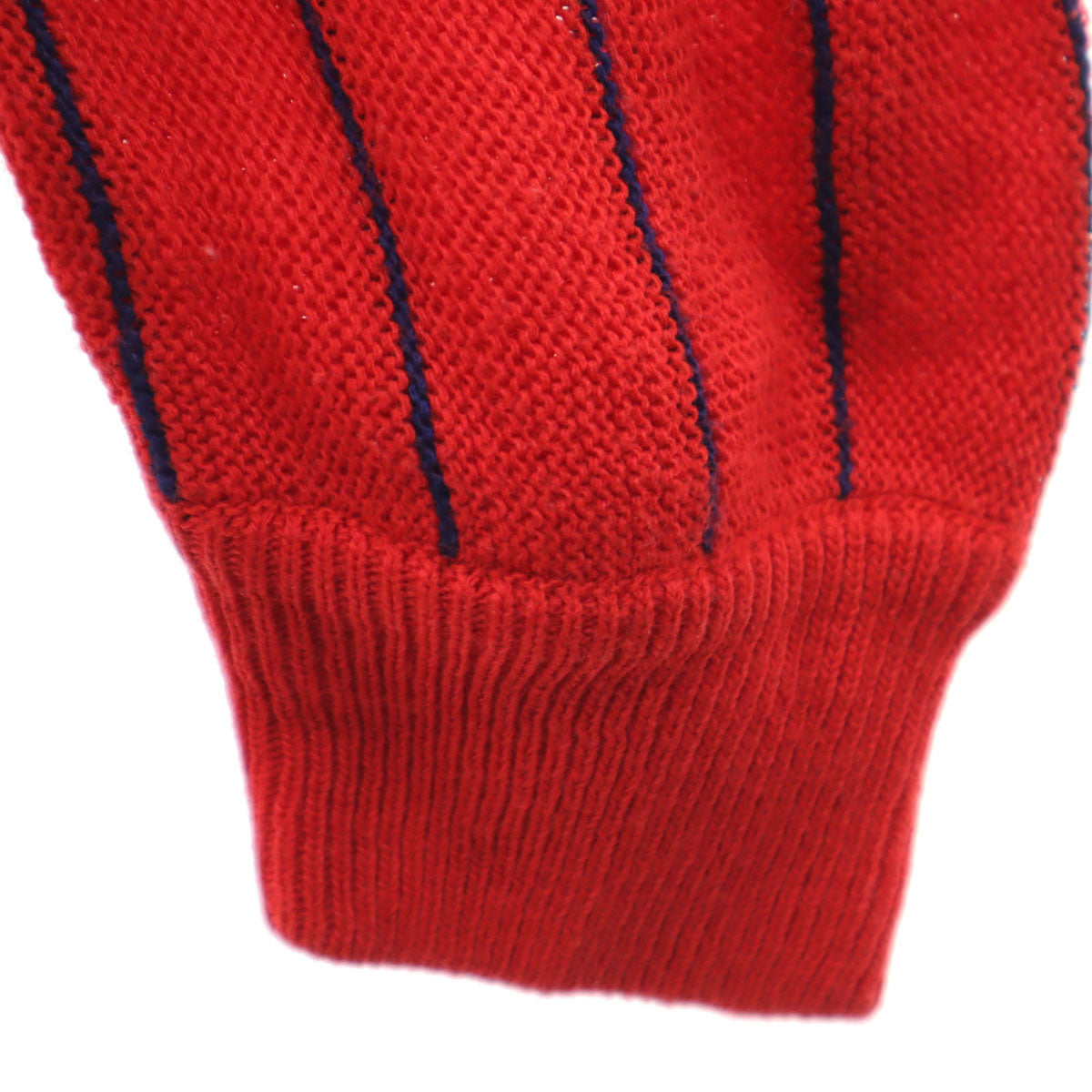 CHEMISE LACOSTE シュミーズラコステ 70s ヴィンテージ フランス製 フレンチラコステ ストライプ柄 長袖 Vネック セーター レッド メンズ