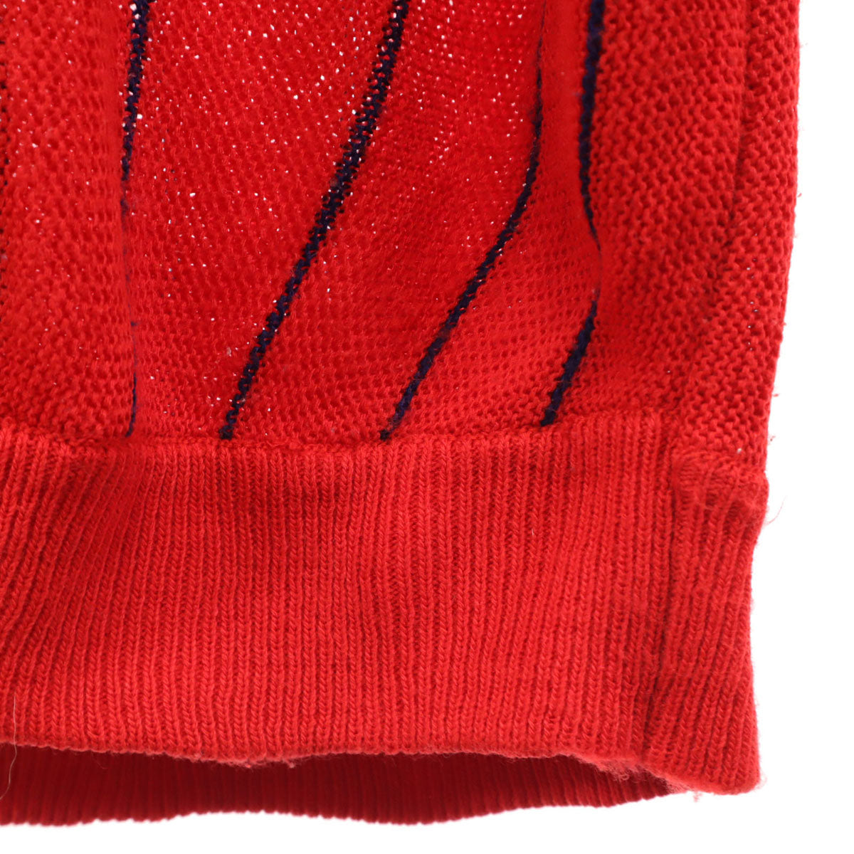 CHEMISE LACOSTE シュミーズラコステ 70s ヴィンテージ フランス製 フレンチラコステ ストライプ柄 長袖 Vネック セーター レッド メンズ