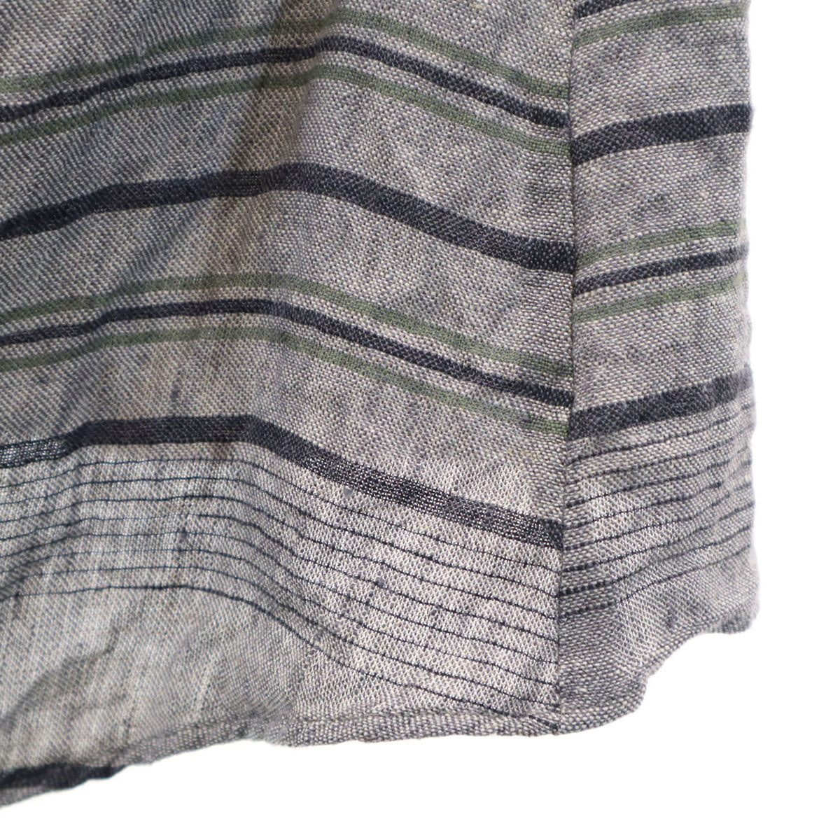 Vivienne WestwoodMAN ヴィヴィアンウエストウッドマン 日本製 オーブ ボーダー柄 長袖 ロングシャツ 44 グレー リネンシャツ メンズ