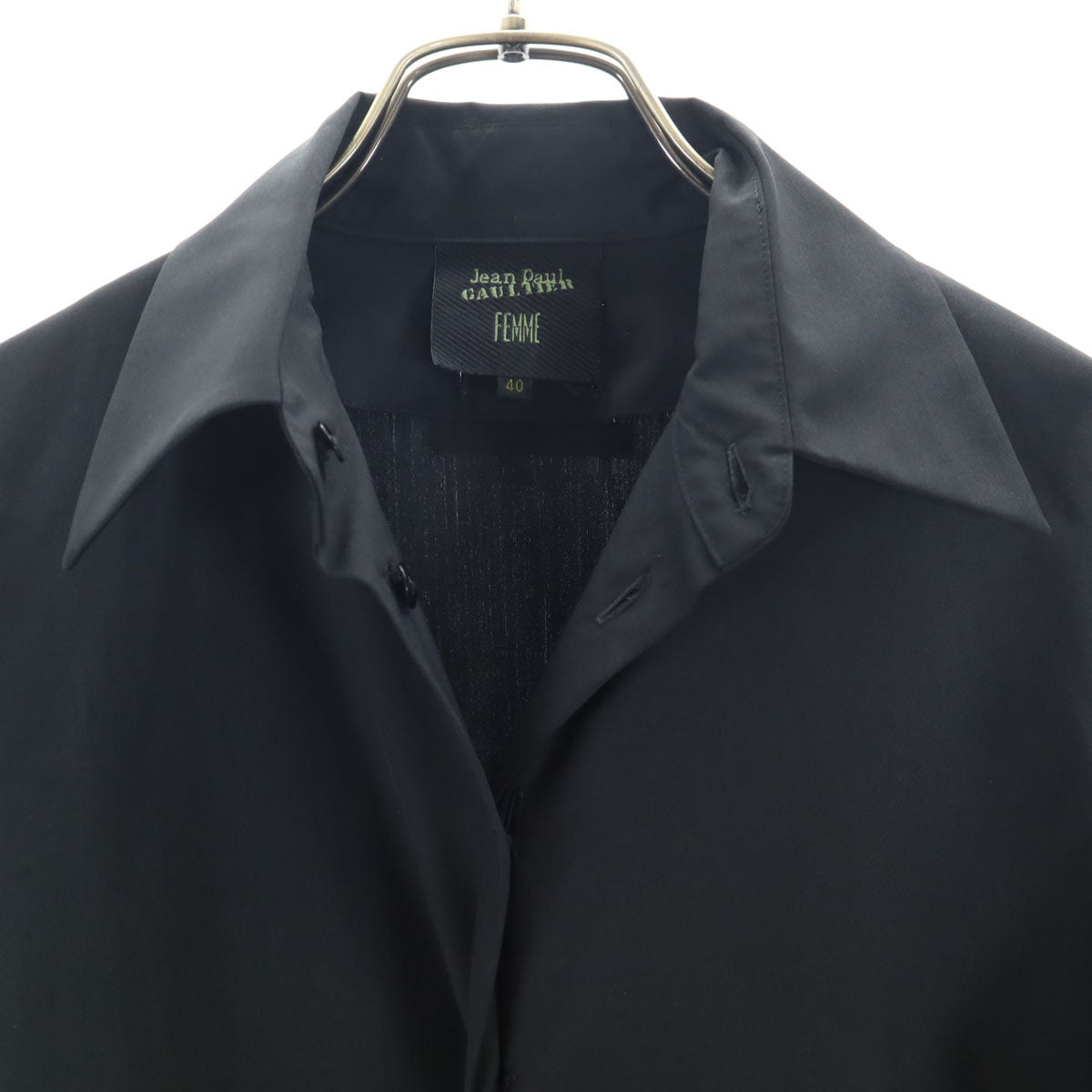 ジャンポールゴルチェ FEMME 日本製 長袖 ロングワンピース 40 ブラック系 レディース