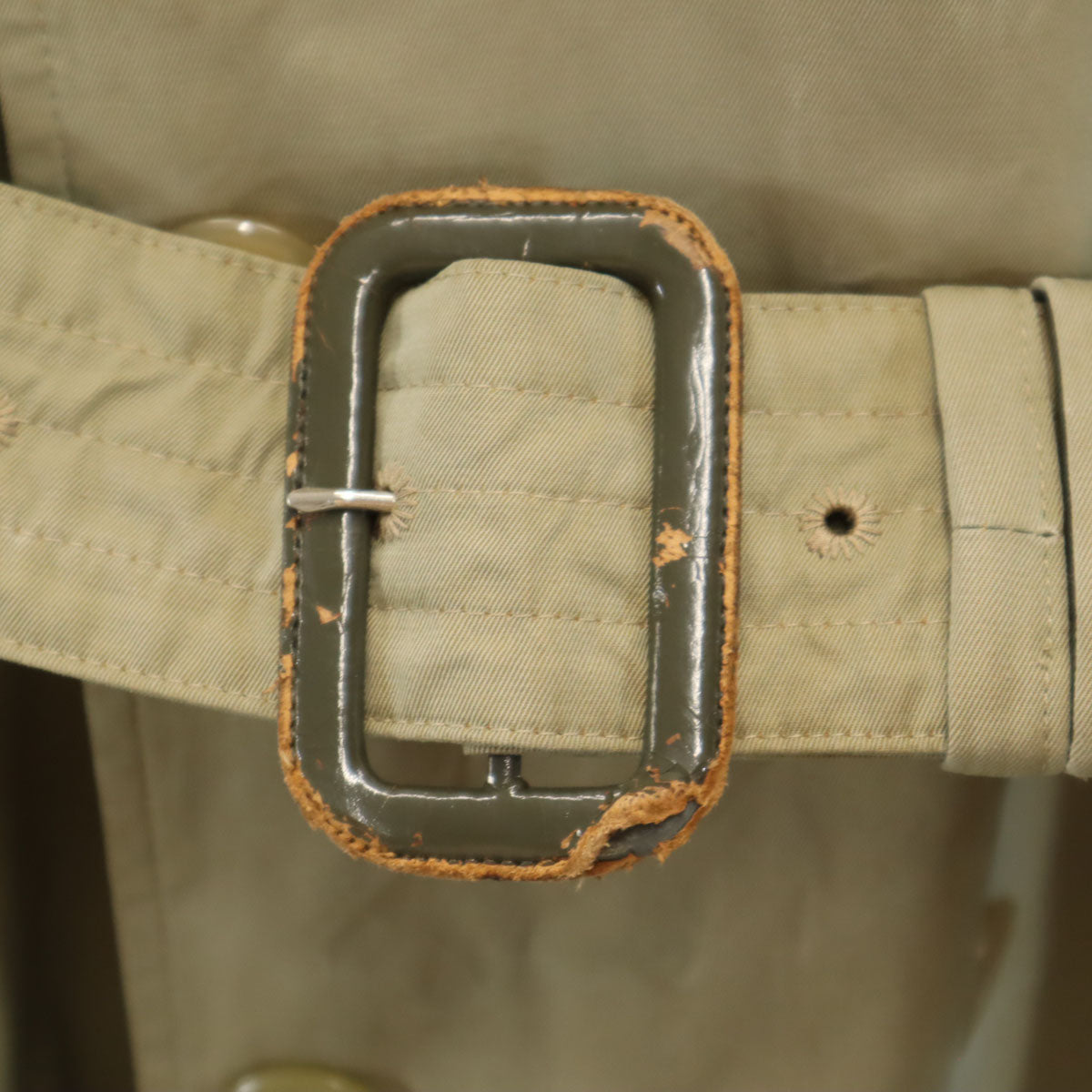 Aquascutum アクアスキュータム 70s 80s ヴィンテージ トレンチコート 36 ライトグリーン ベルト付き メンズ