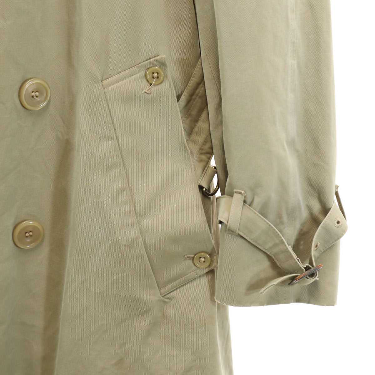 Aquascutum アクアスキュータム 70s 80s ヴィンテージ トレンチコート 36 ライトグリーン ベルト付き メンズ