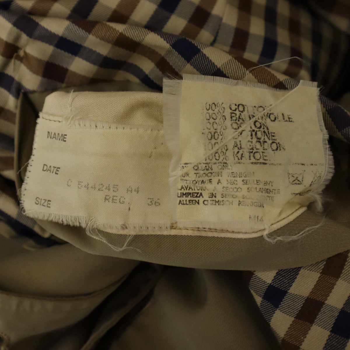 Aquascutum アクアスキュータム 70s 80s ヴィンテージ トレンチコート 36 ライトグリーン ベルト付き メンズ