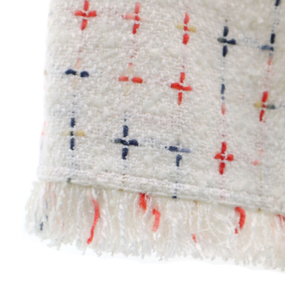 Rene ルネ 日本製 ノースリーブ ツイード ドレス ワンピース 34 ホワイト系 レディース