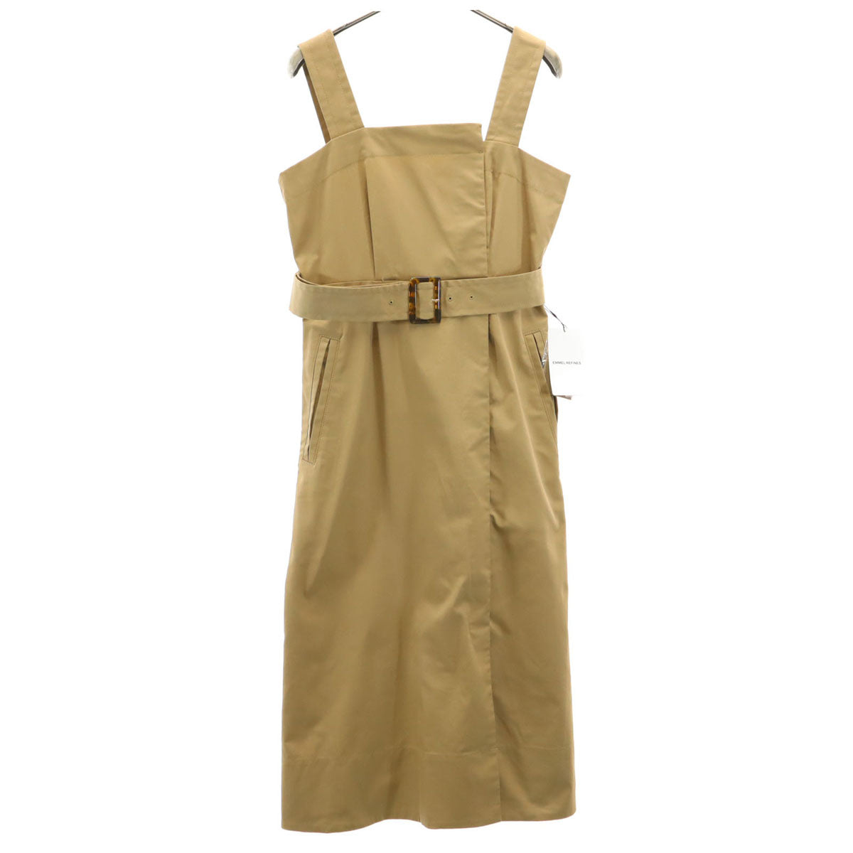 未使用 エメルリファインズ ノースリーブ ワンピース M ベージュ ジャンスカ レディース