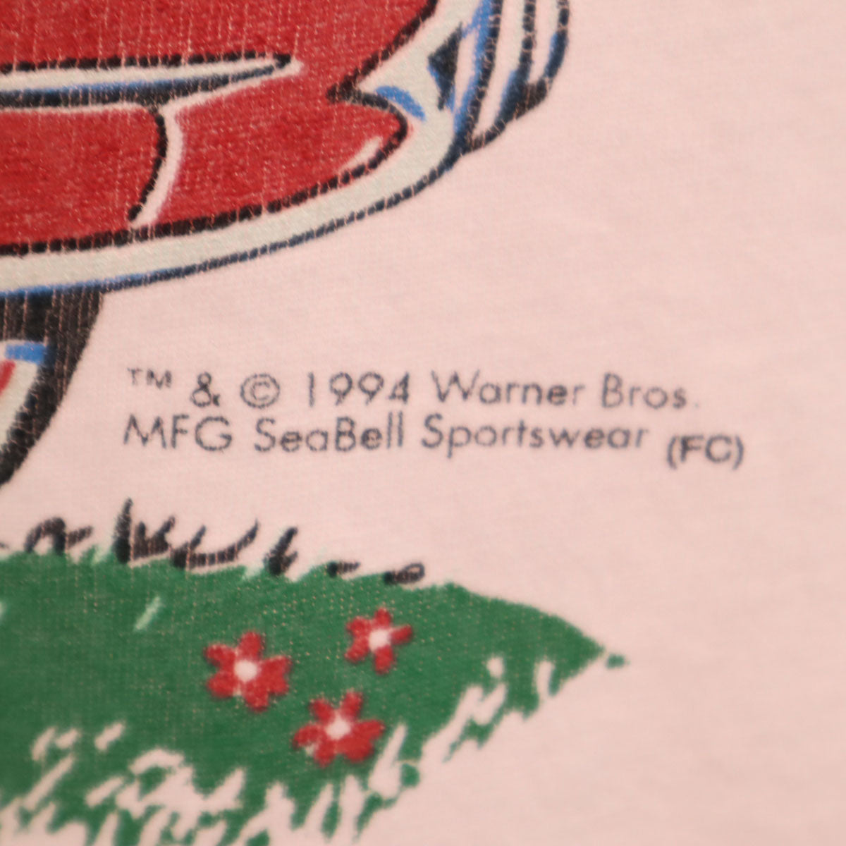 Warner Bros ワーナーブラザーズ 90s オールド ルーニーテューンズ タズマニアンデビル 半袖 ロング Tシャツ ピンク シングルステッチ ワーナー・ブラザース メンズ