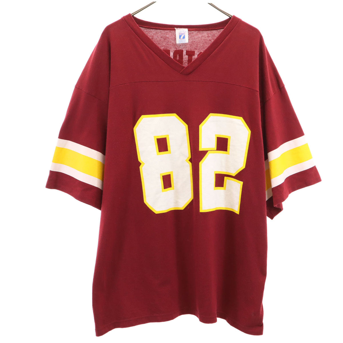 LOGO7 ロゴセブン 90s USA製 オールド WEST BROOK 82 半袖 ロング Vネック Tシャツ レッド系 メンズ