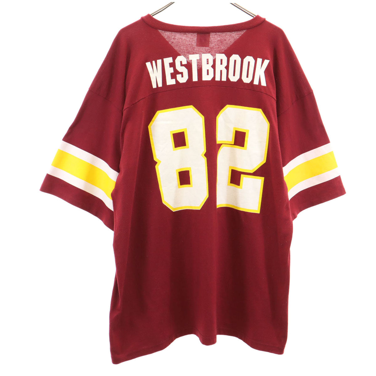 LOGO7 ロゴセブン 90s USA製 オールド WEST BROOK 82 半袖 ロング Vネック Tシャツ レッド系 メンズ
