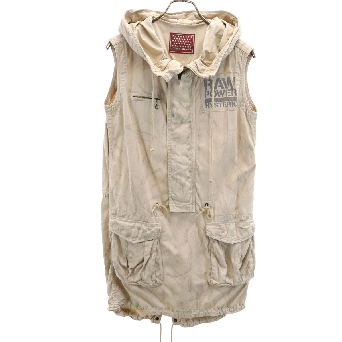 HYSTERIC GLAMOUR ヒステリックグラマー ノースリーブ モッズ ワンピース F ベージュ レディース