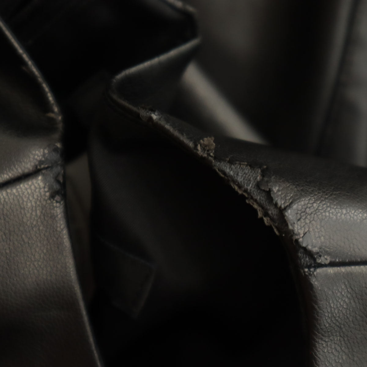 Rene ルネ 日本製 ノースリーブ フェイクレザー 膝丈ワンピース 36 ブラック インナースカート付き レディース