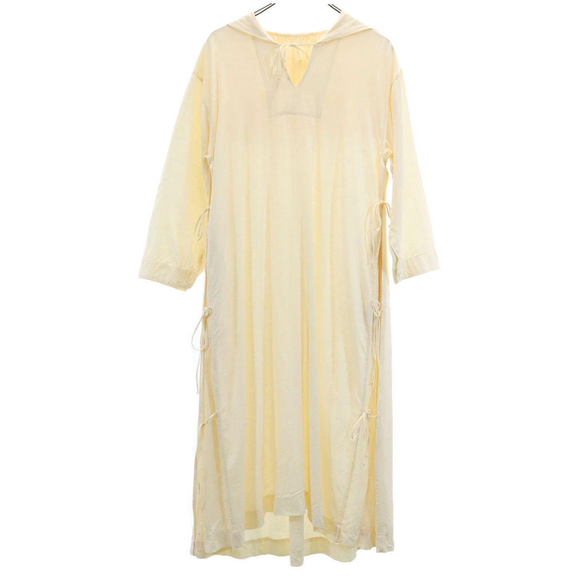 ライト 日本製 長袖 セーラーカラー ロングワンピース 1 アイボリー レディース