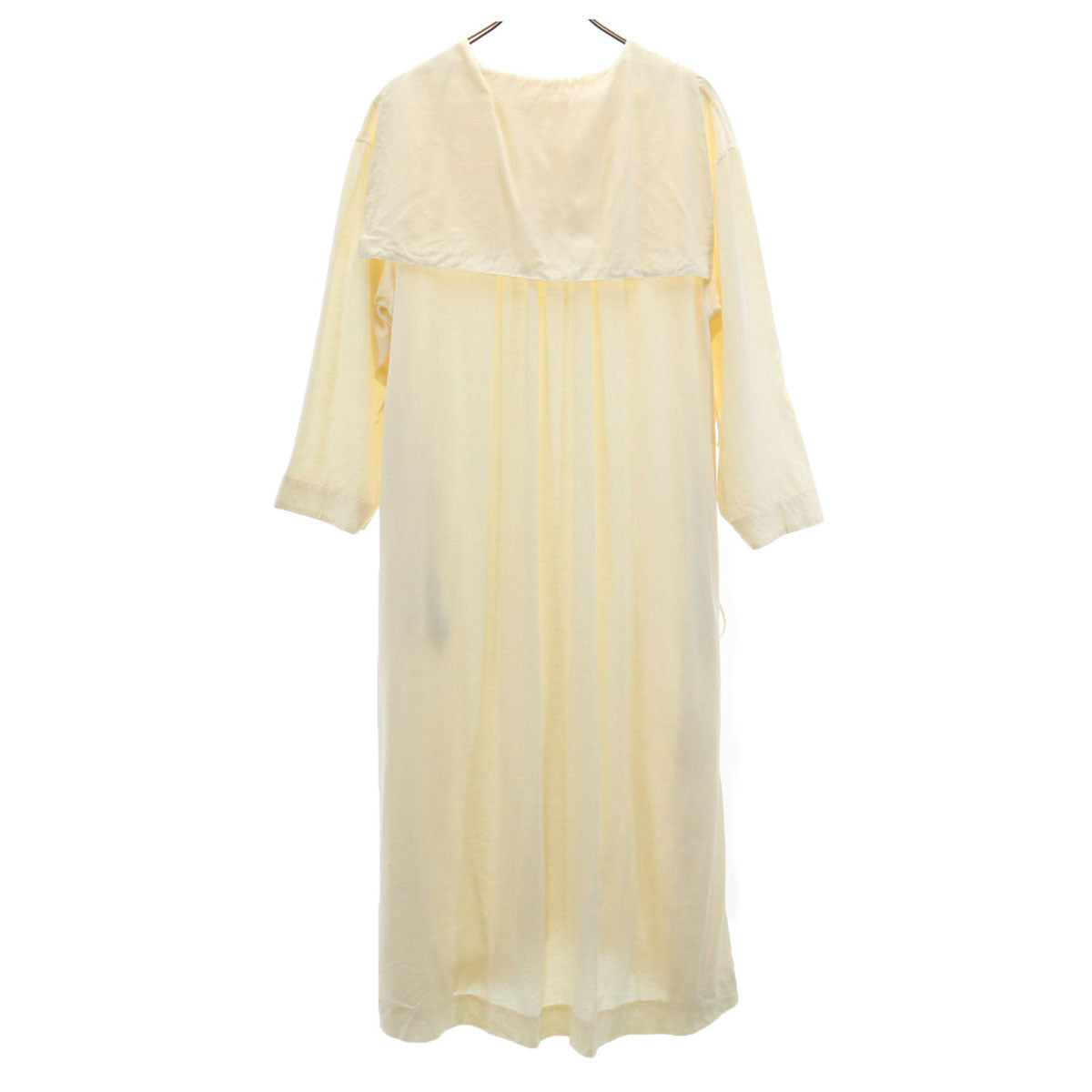 ライト 日本製 長袖 セーラーカラー ロングワンピース 1 アイボリー レディース