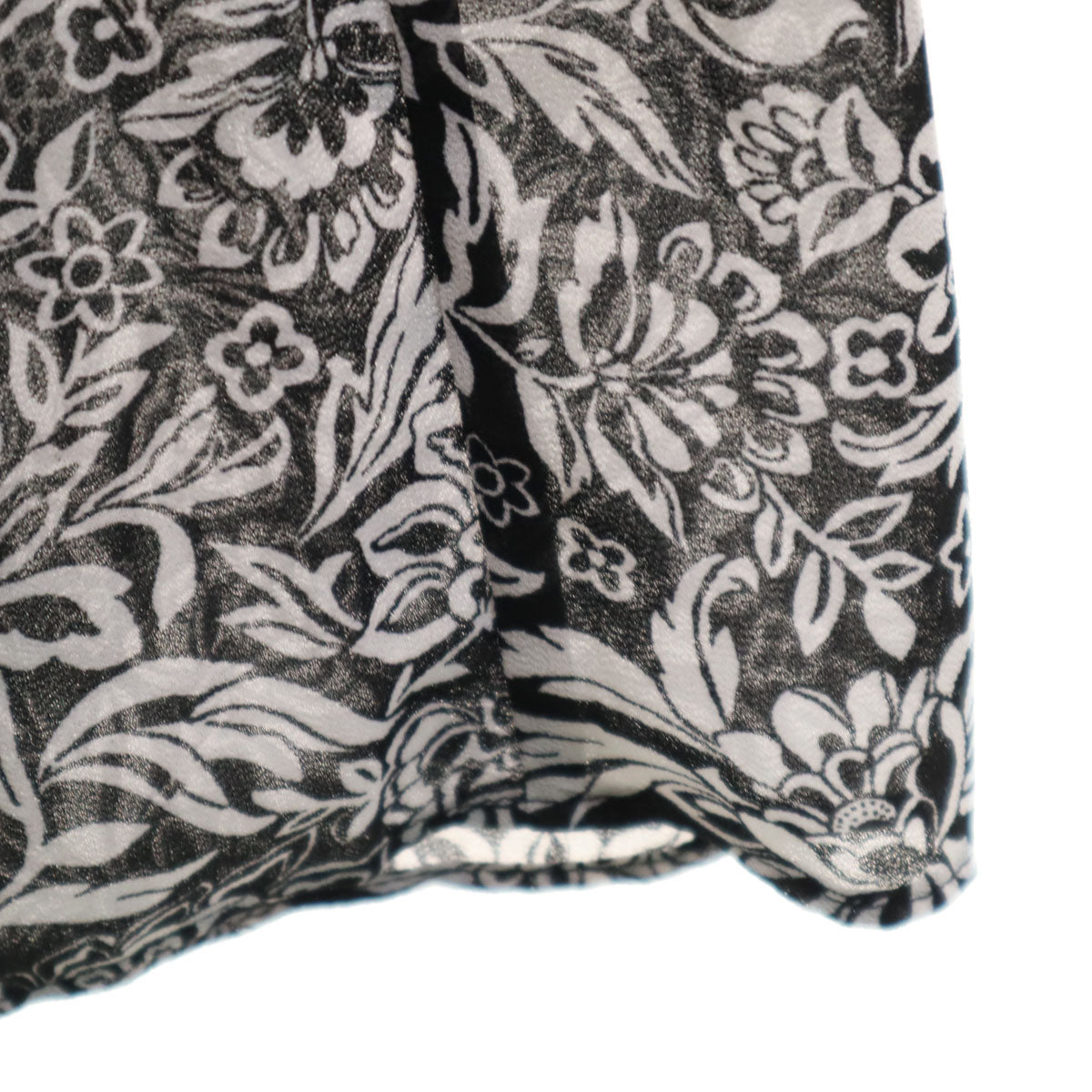 未使用 MICHAEL MICHAEL KORS マイケルマイケルコース 花柄 長袖 シアースリーブ ロングワンピース XS ブラック シースルー レディース