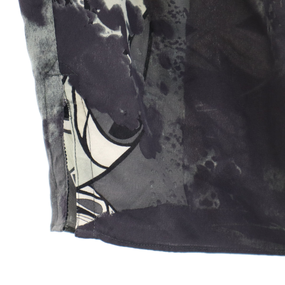 Emilio Pucci エミリオプッチ イタリア製 シルク 総柄 7分袖 カシュクール ワンピース 38 グレー レディース