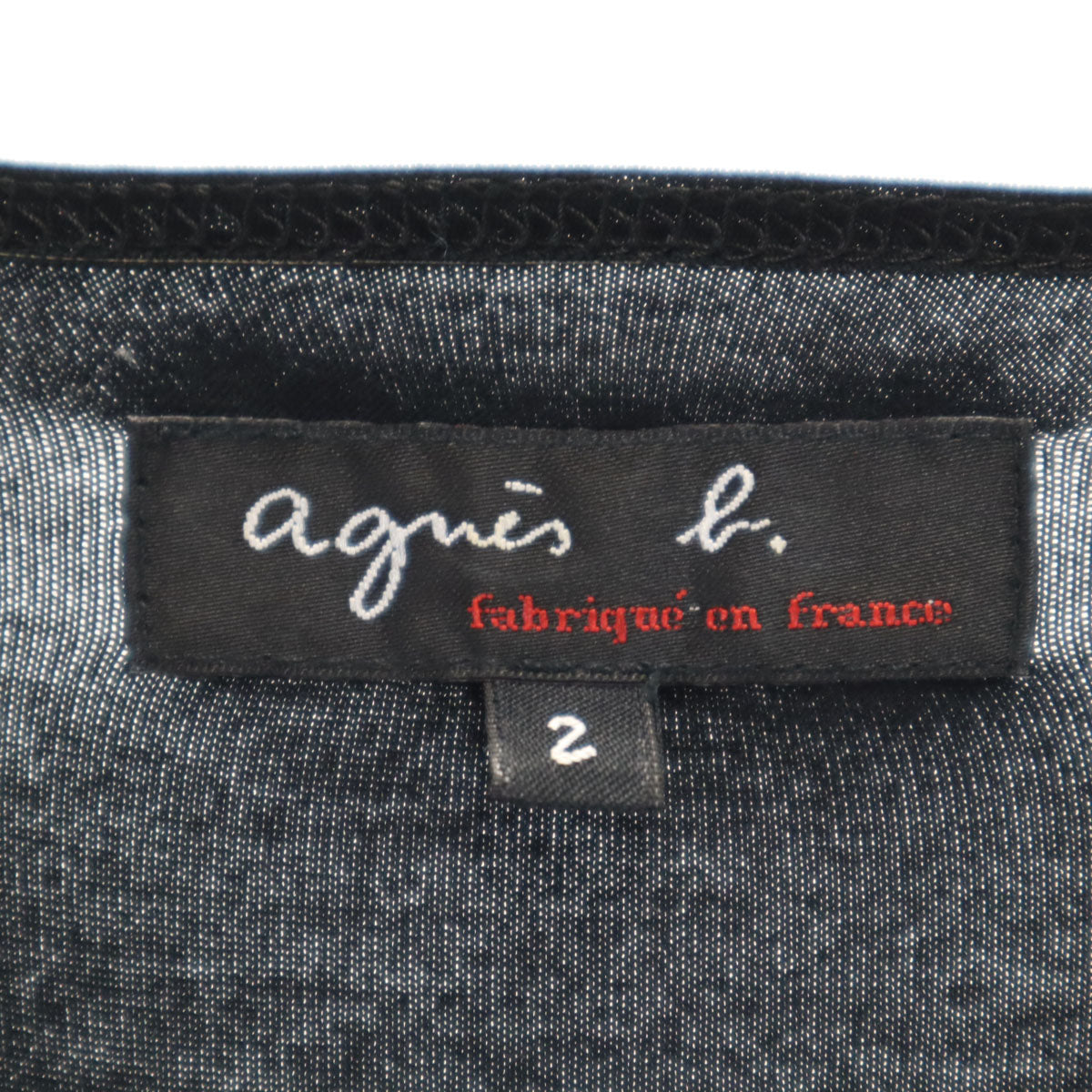 agnes b. アニエスベー フランス製 長袖 ワンピース 2 ブラック レディース