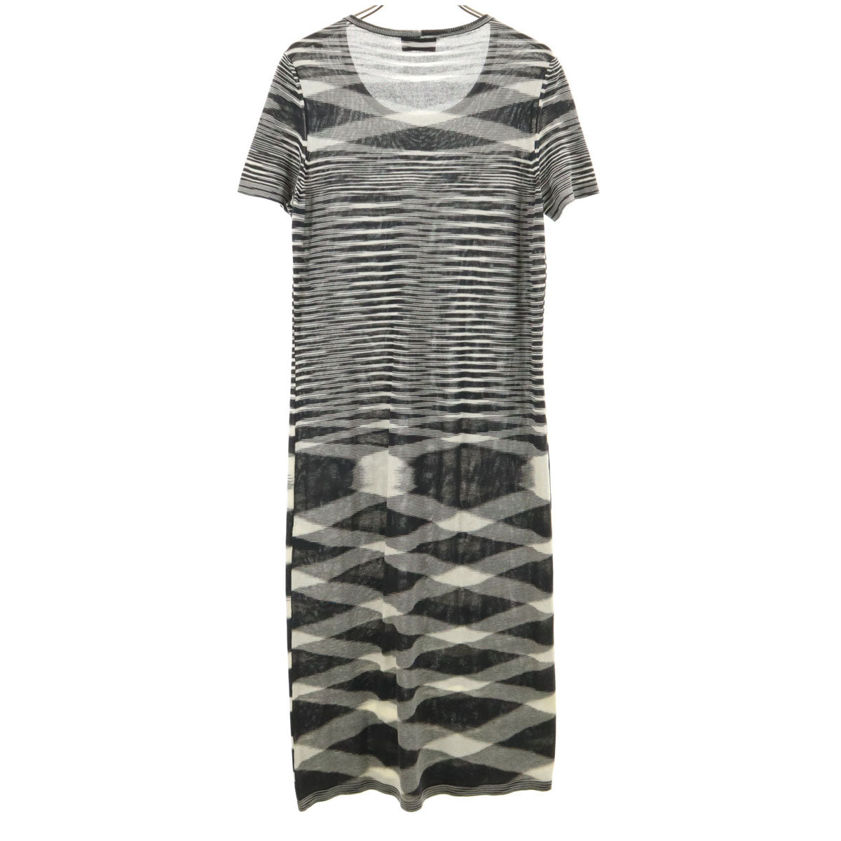 Missoni ミッソーニ イタリア製 総柄 半袖 ワンピース 40 黒系 レディース