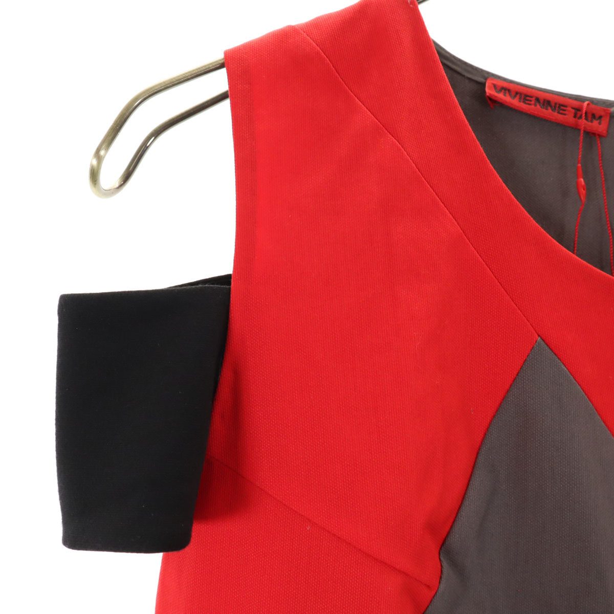 未使用 VIVIENNE TAM ヴィヴィアンタム ノースリーブ ワンピース 0 レッド レディース